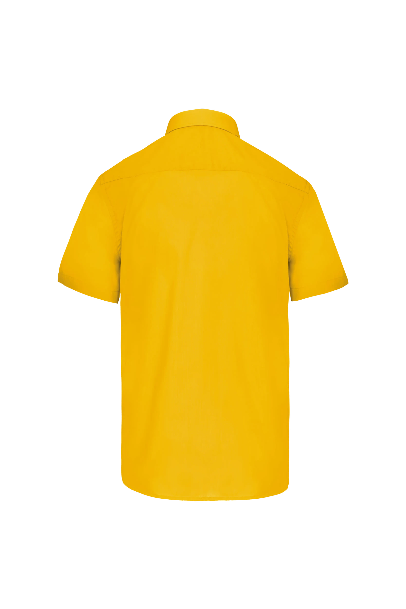 Chemise popeline polycoton manches courtes jaune