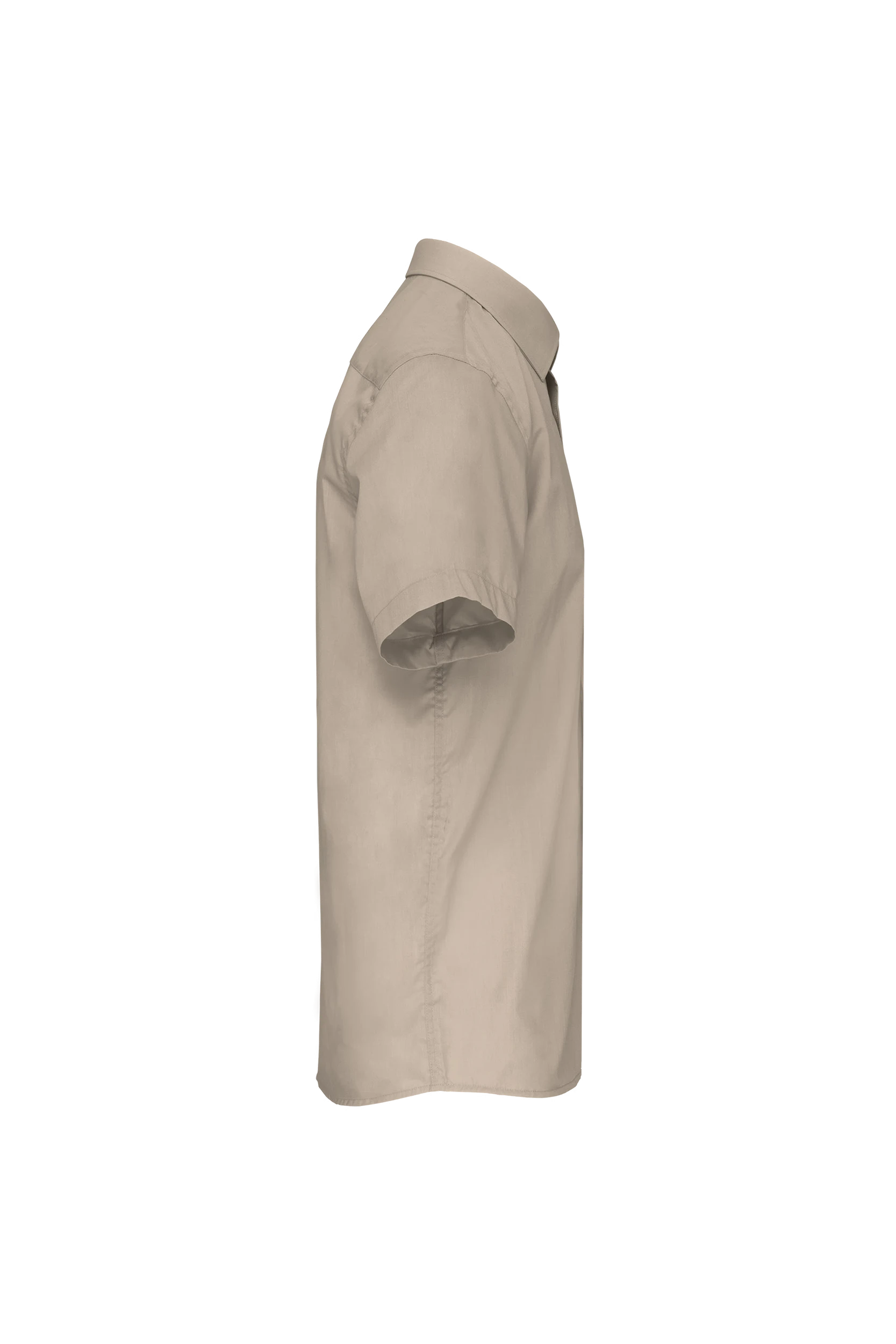 Chemise popeline polycoton manches courtes beige