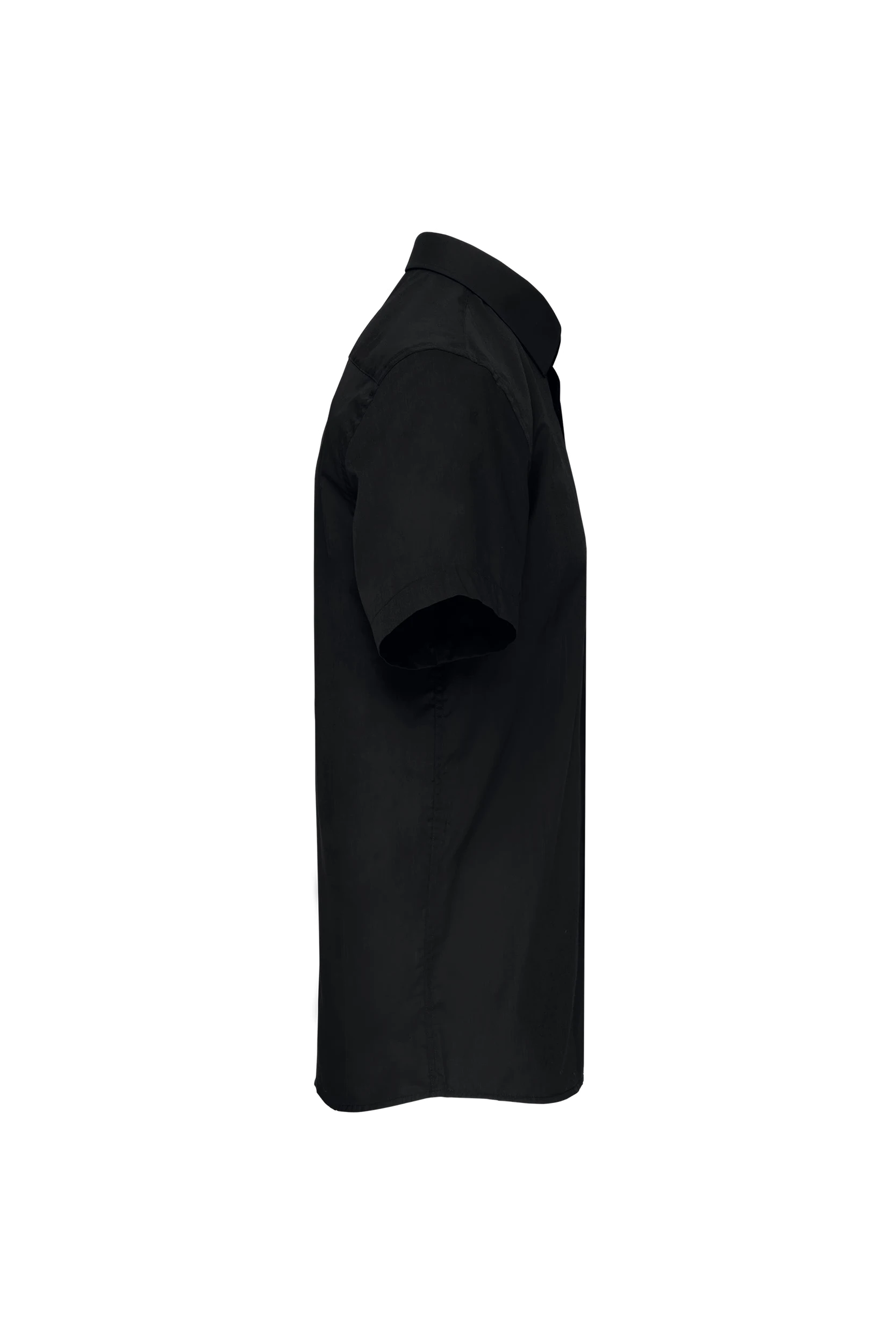Chemise popeline polycoton manches courtes noir