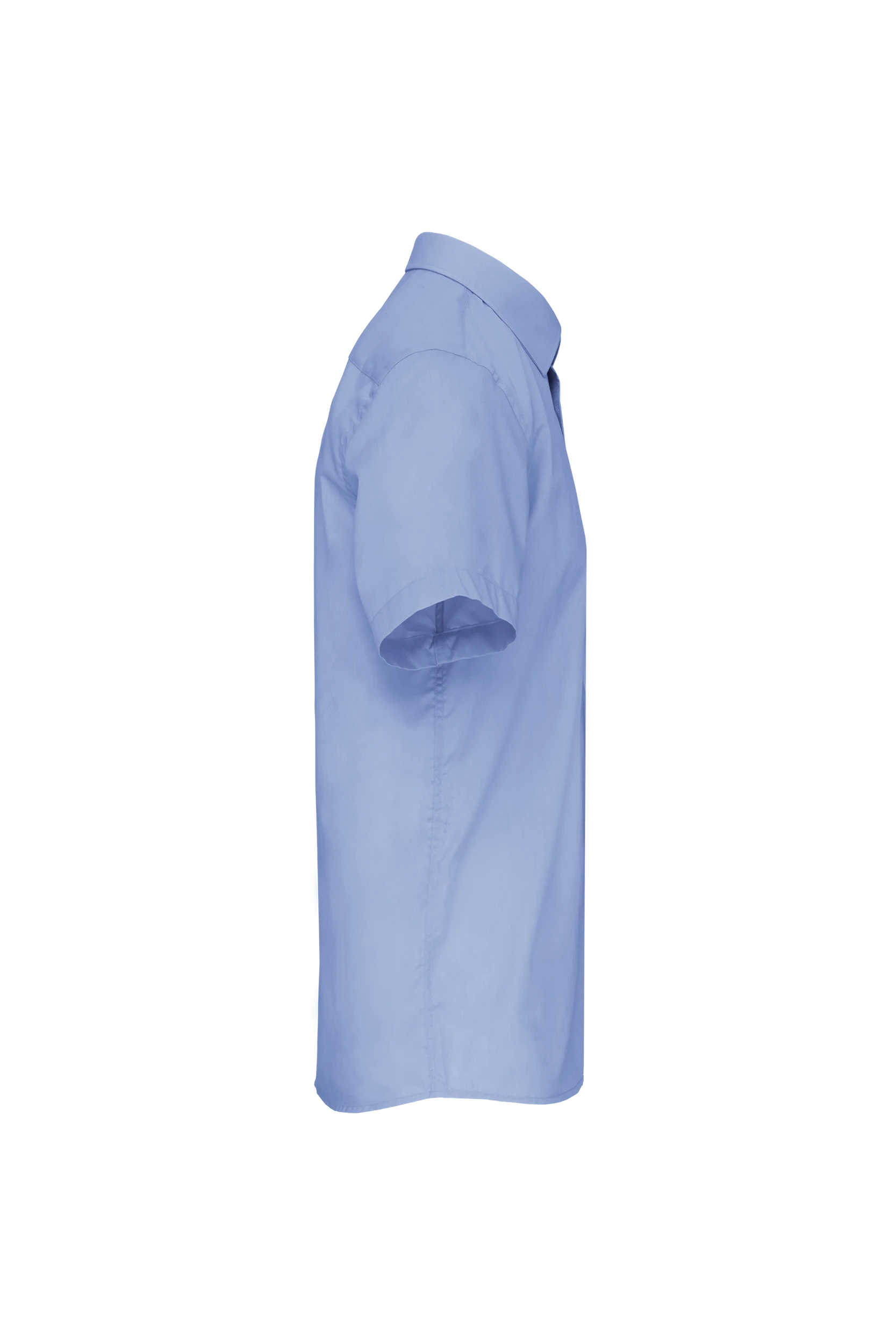Chemise popeline polycoton manches courtes bleu ciel