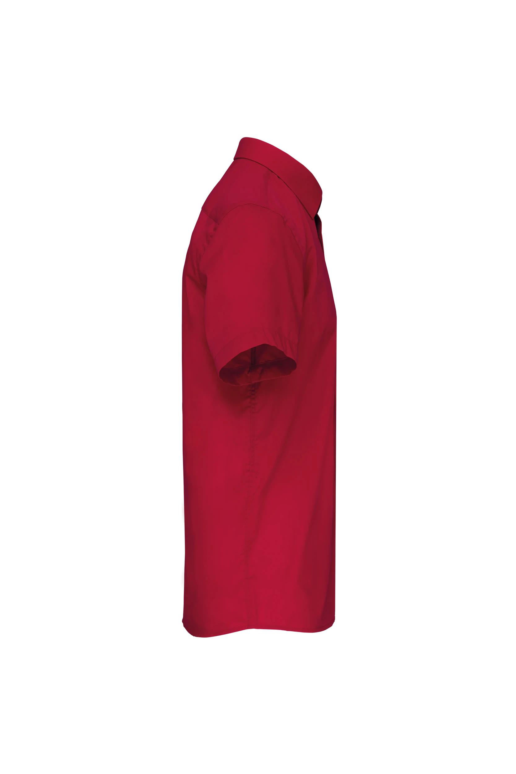 Chemise popeline polycoton manches courtes rouge