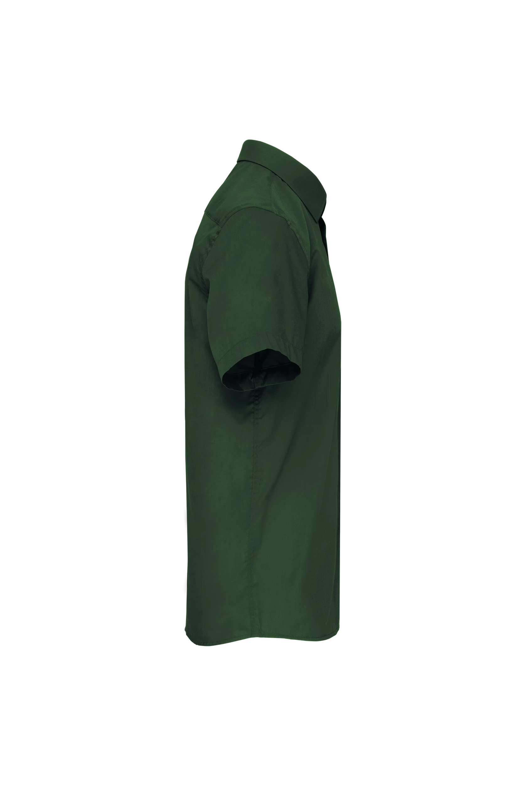 Chemise popeline polycoton manches courtes vert forêt