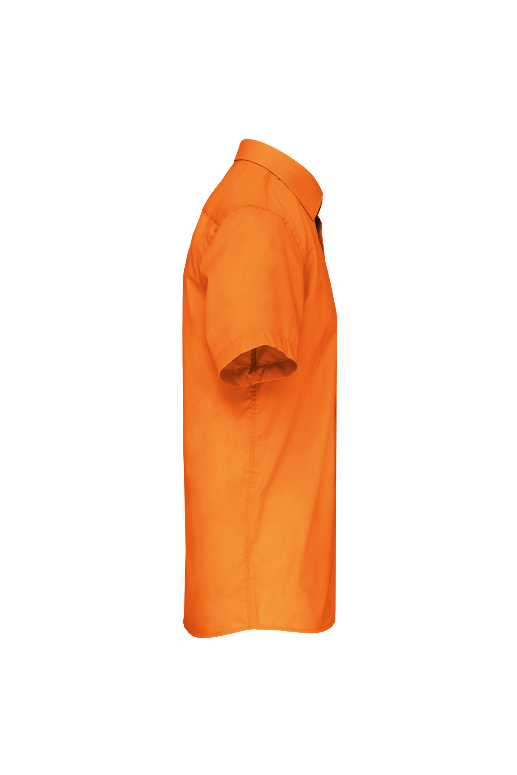 Chemise popeline polycoton manches courtes orange