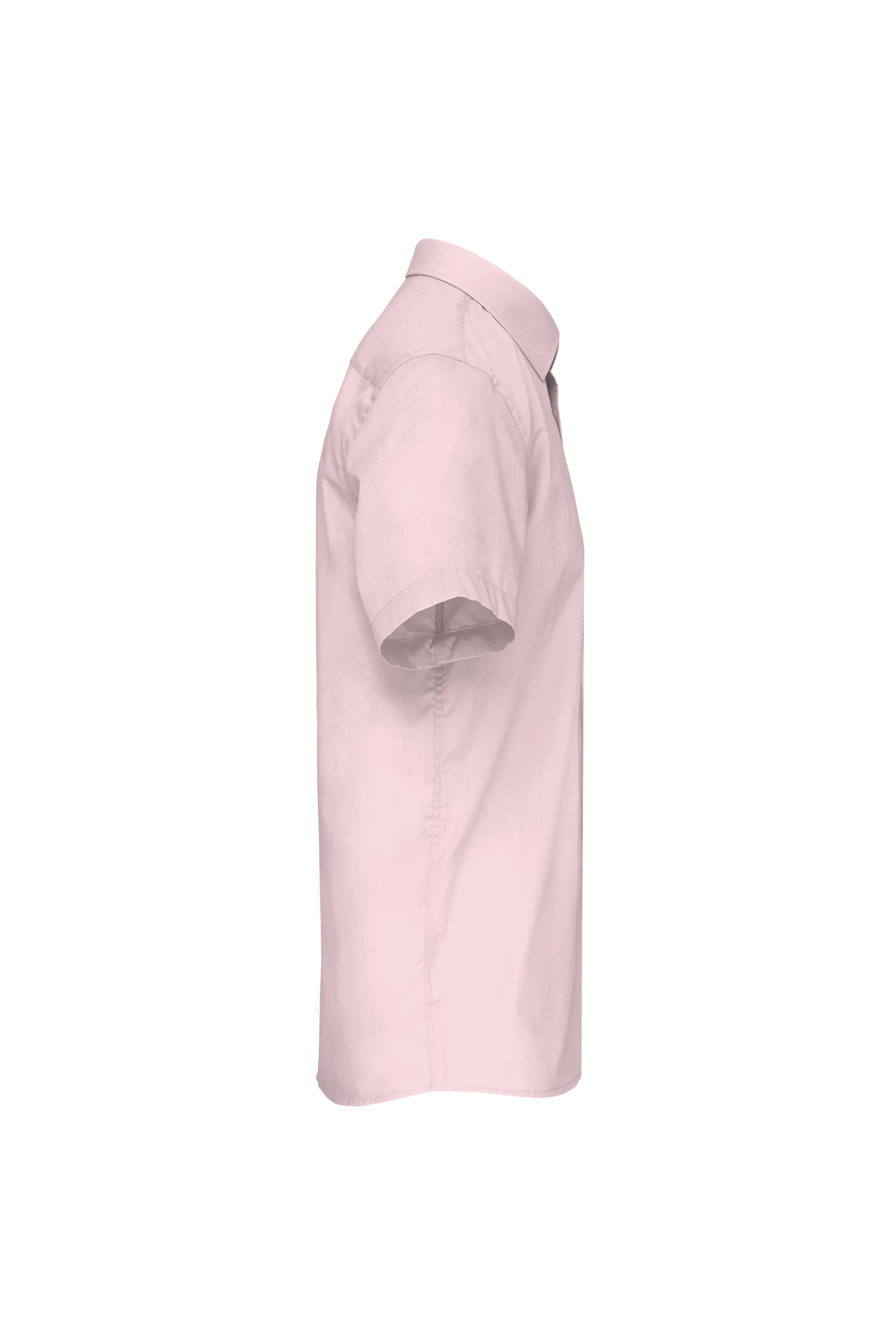 Chemise popeline polycoton manches courtes rose pâle