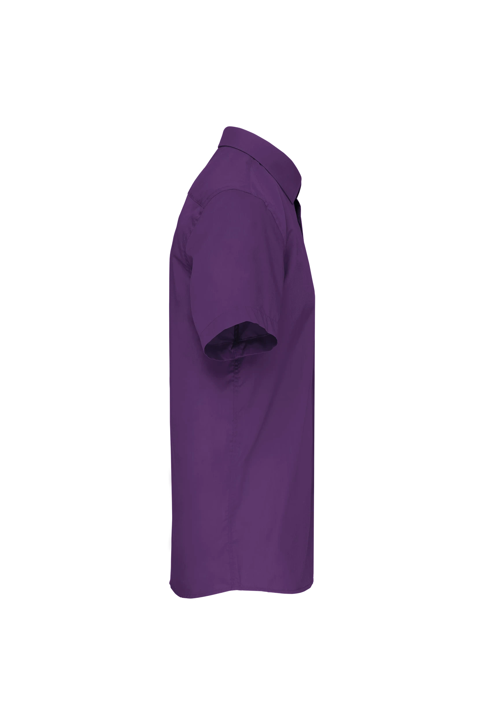 Chemise popeline polycoton manches courtes violet