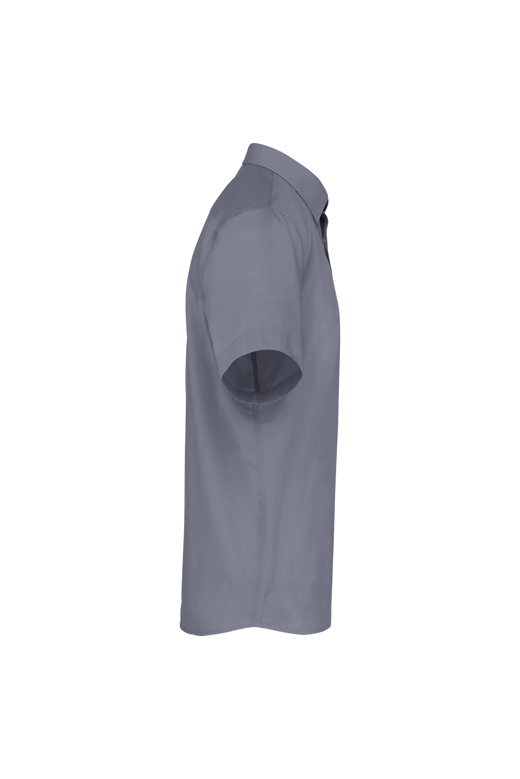 Chemise popeline polycoton manches courtes gris urbain