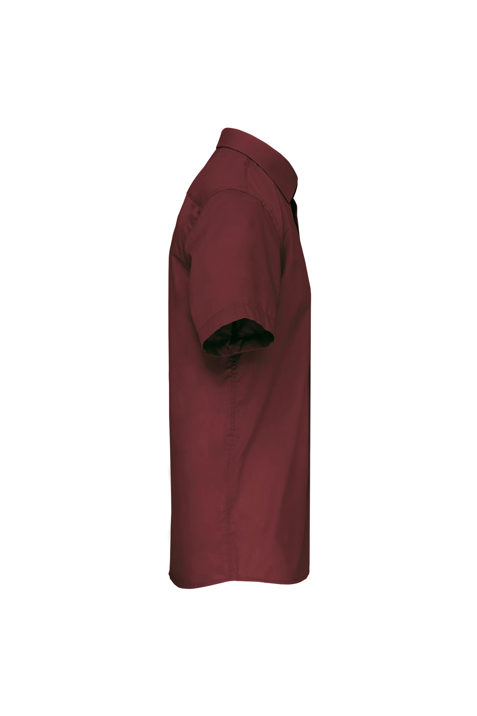 Chemise popeline polycoton manches courtes bordeaux