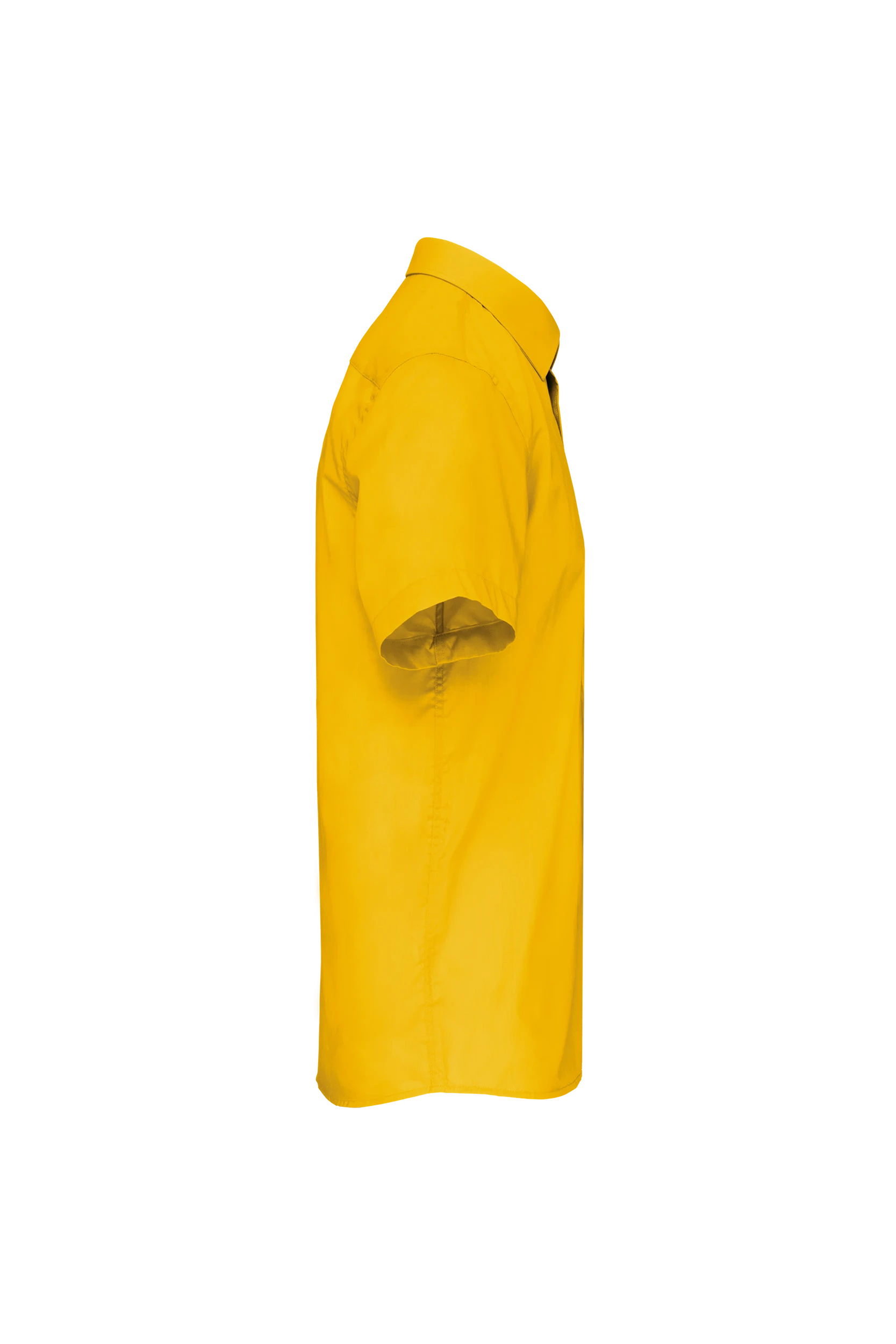 Chemise popeline polycoton manches courtes jaune