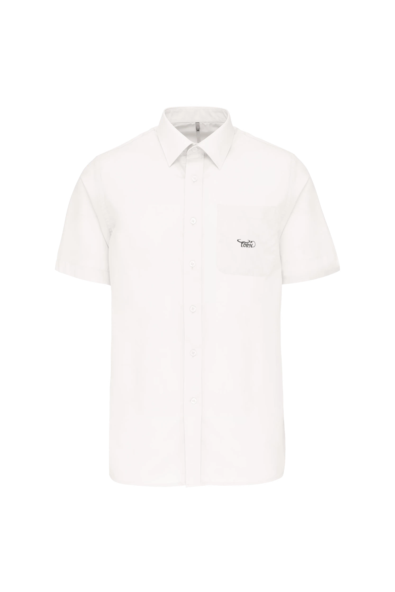 Chemise popeline polycoton manches courtes blanc