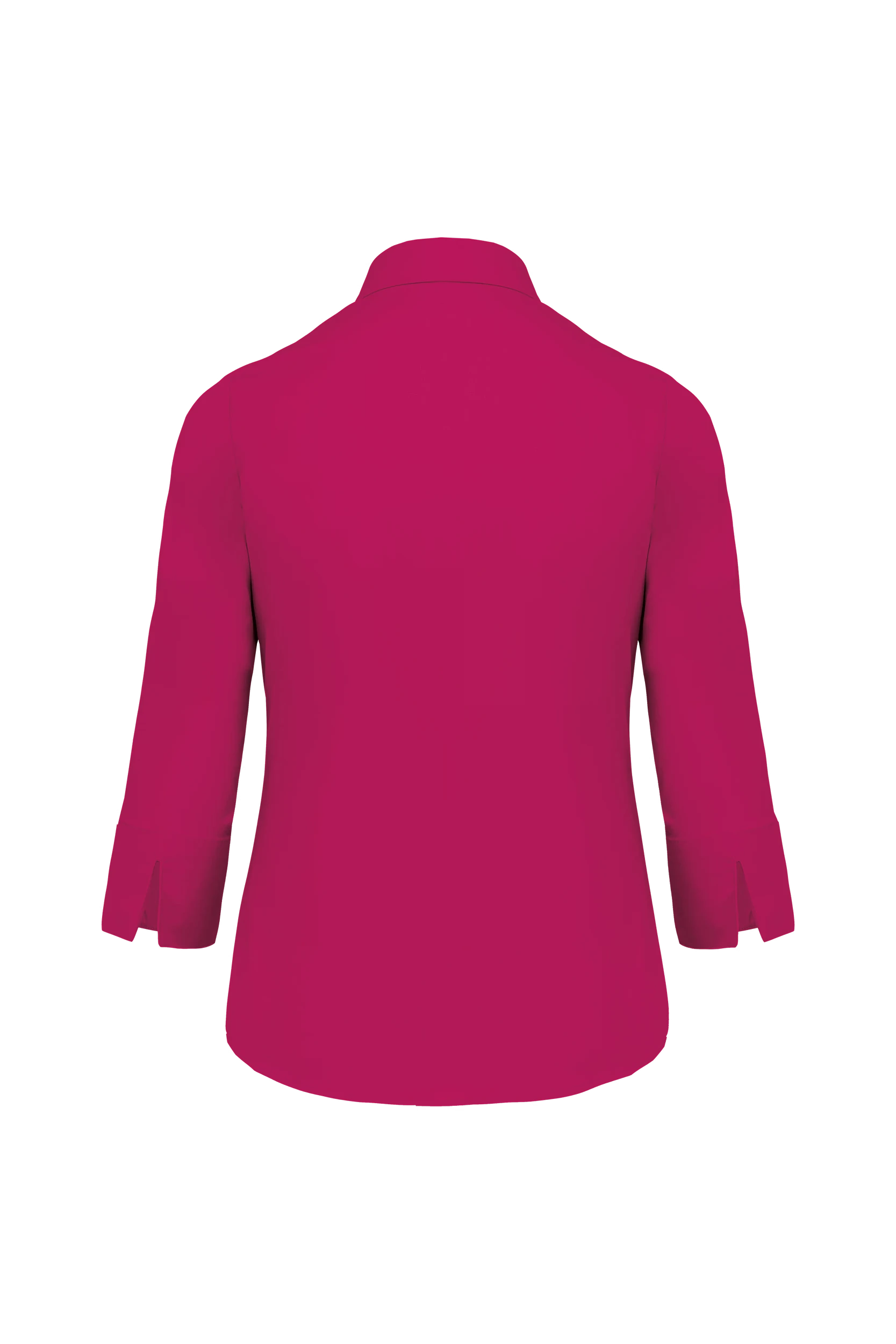 Chemise popeline polycoton manches 3/4 fuchsia