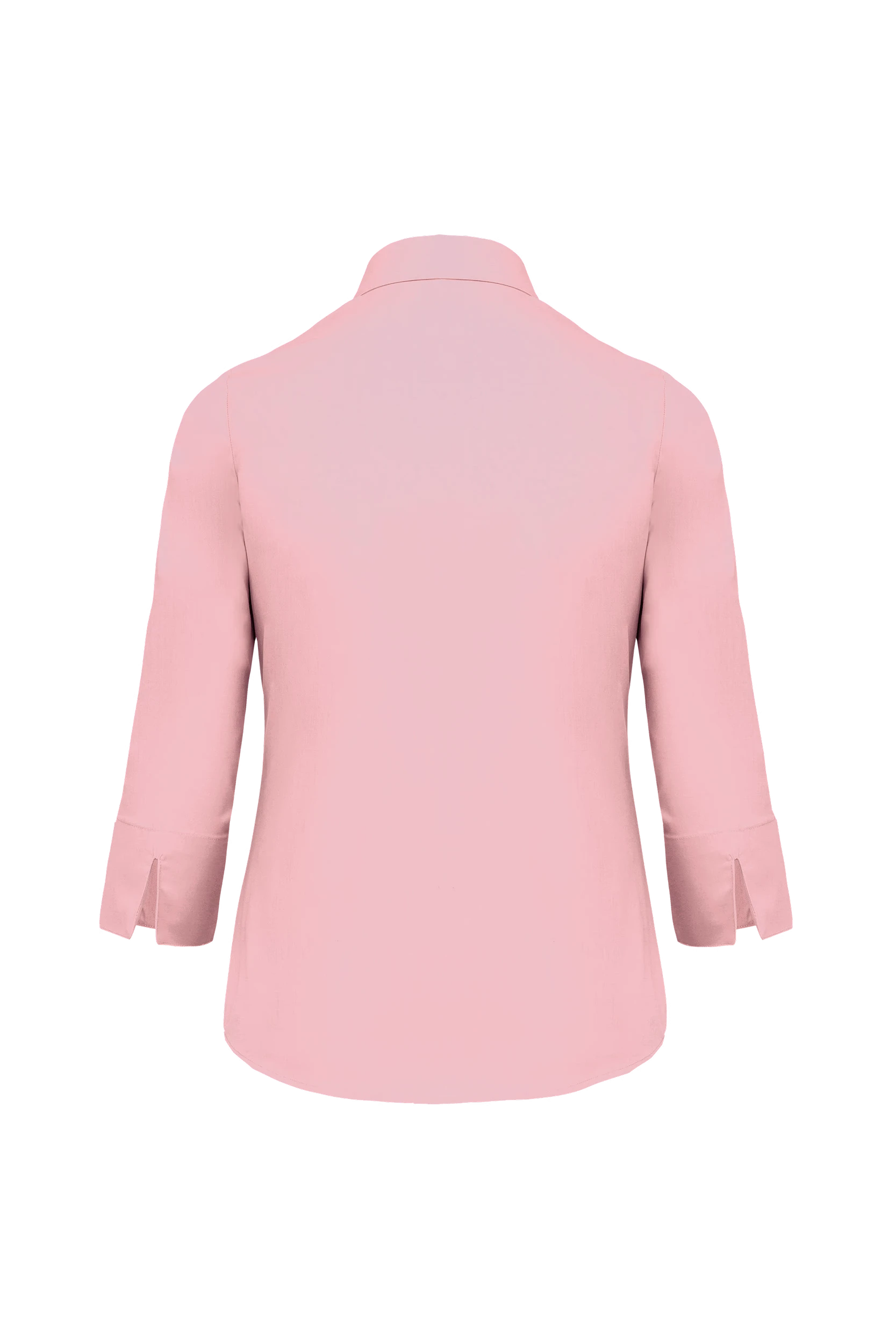 Chemise popeline polycoton manches 3/4 rose pâle