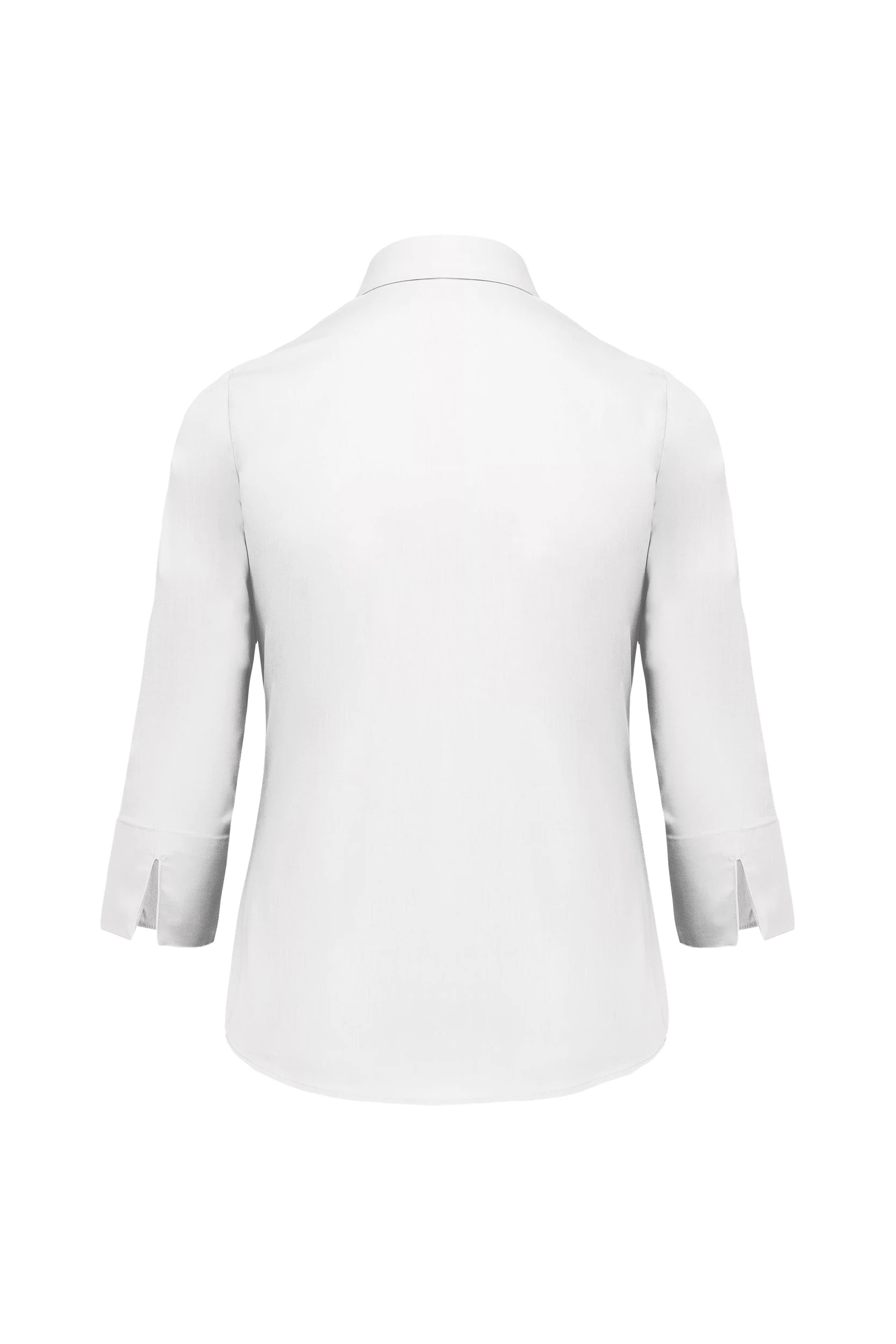 Chemise popeline polycoton manches 3/4 blanc