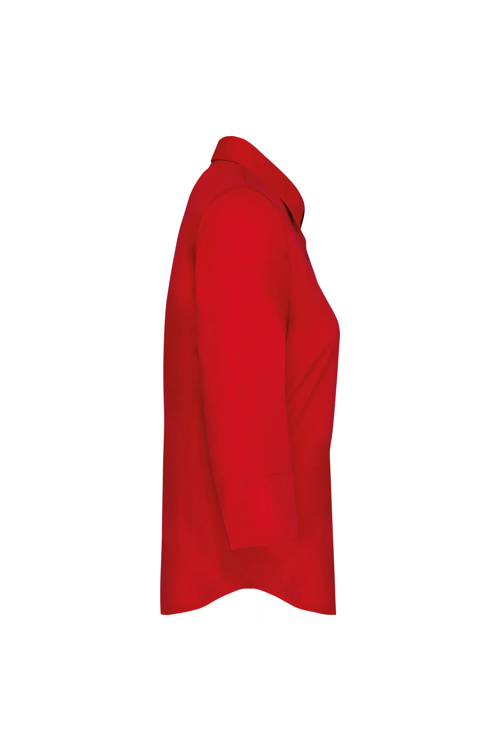 Chemise popeline polycoton manches 3/4 rouge