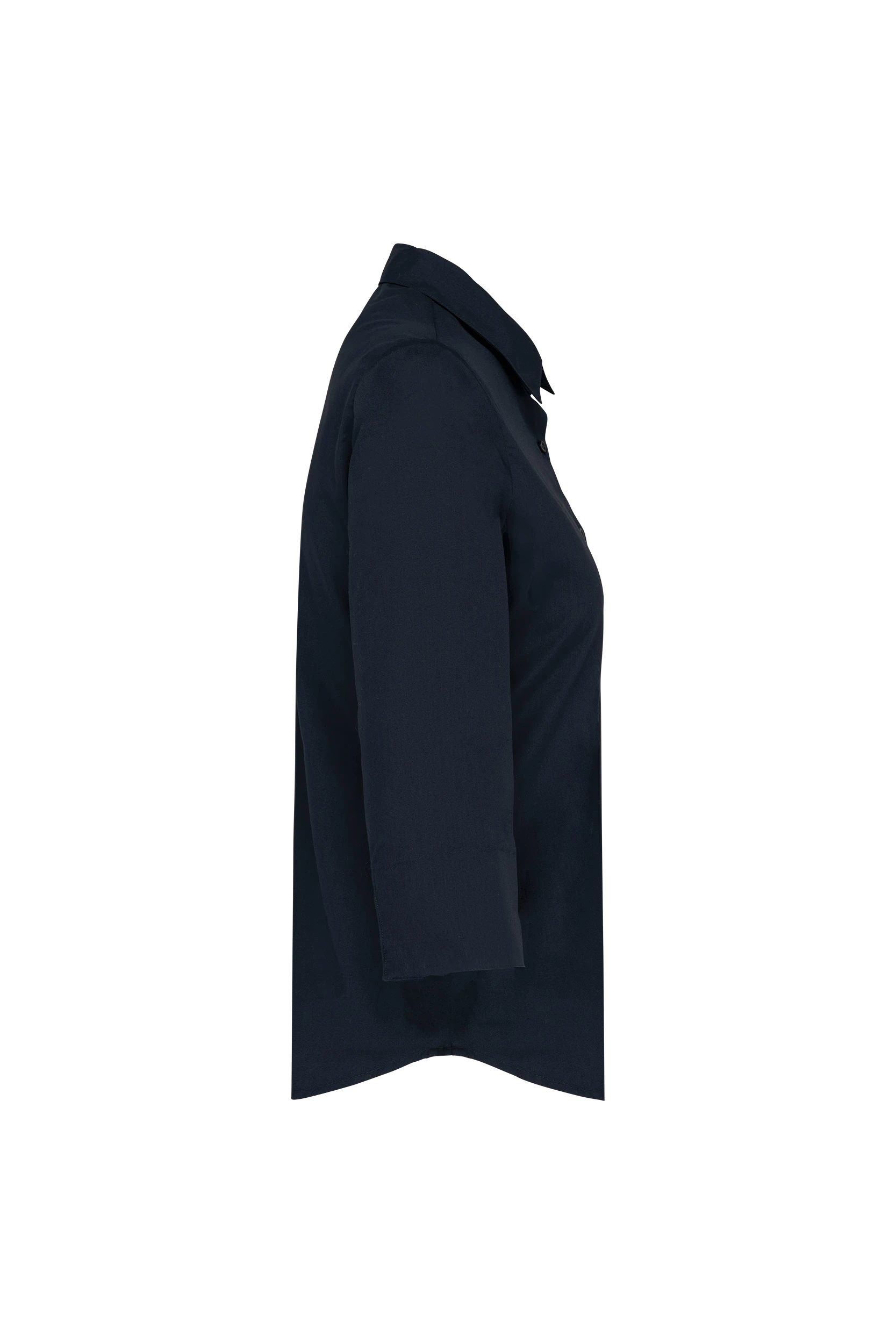 Chemise popeline polycoton manches 3/4 marine