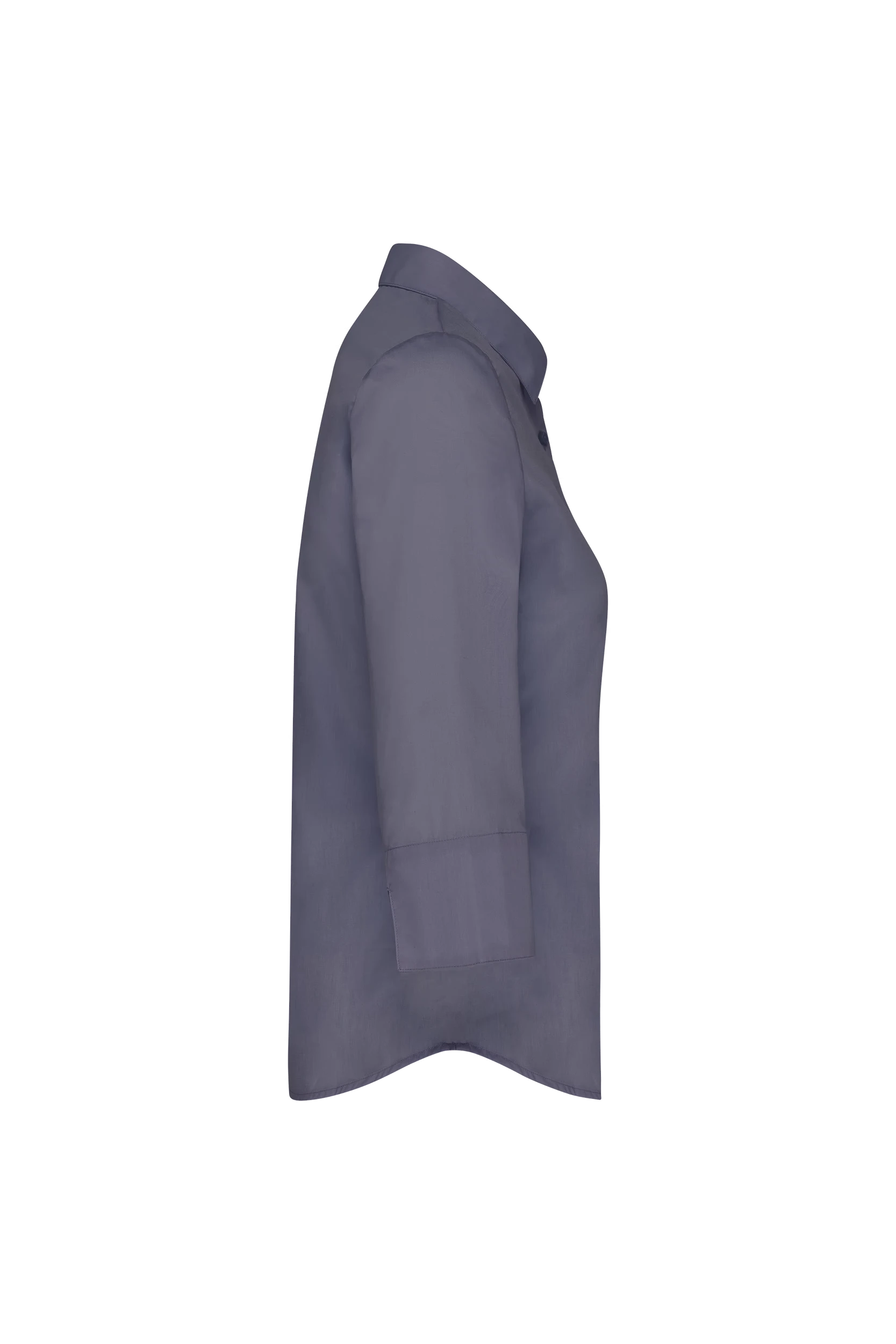 Chemise popeline polycoton manches 3/4 gris urbain