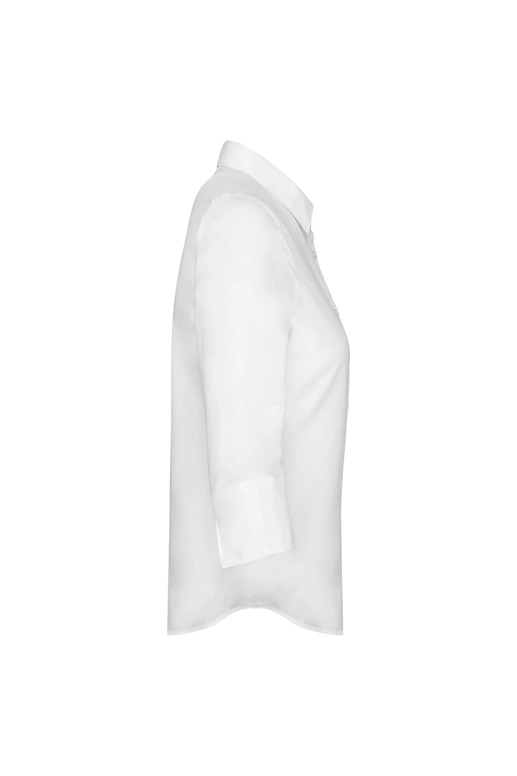 Chemise popeline polycoton manches 3/4 blanc