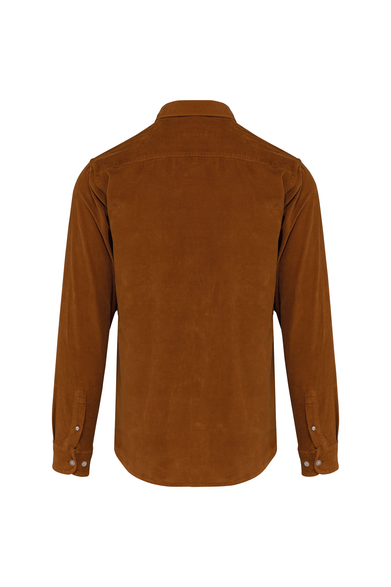 Chemise manches longues en velours brun