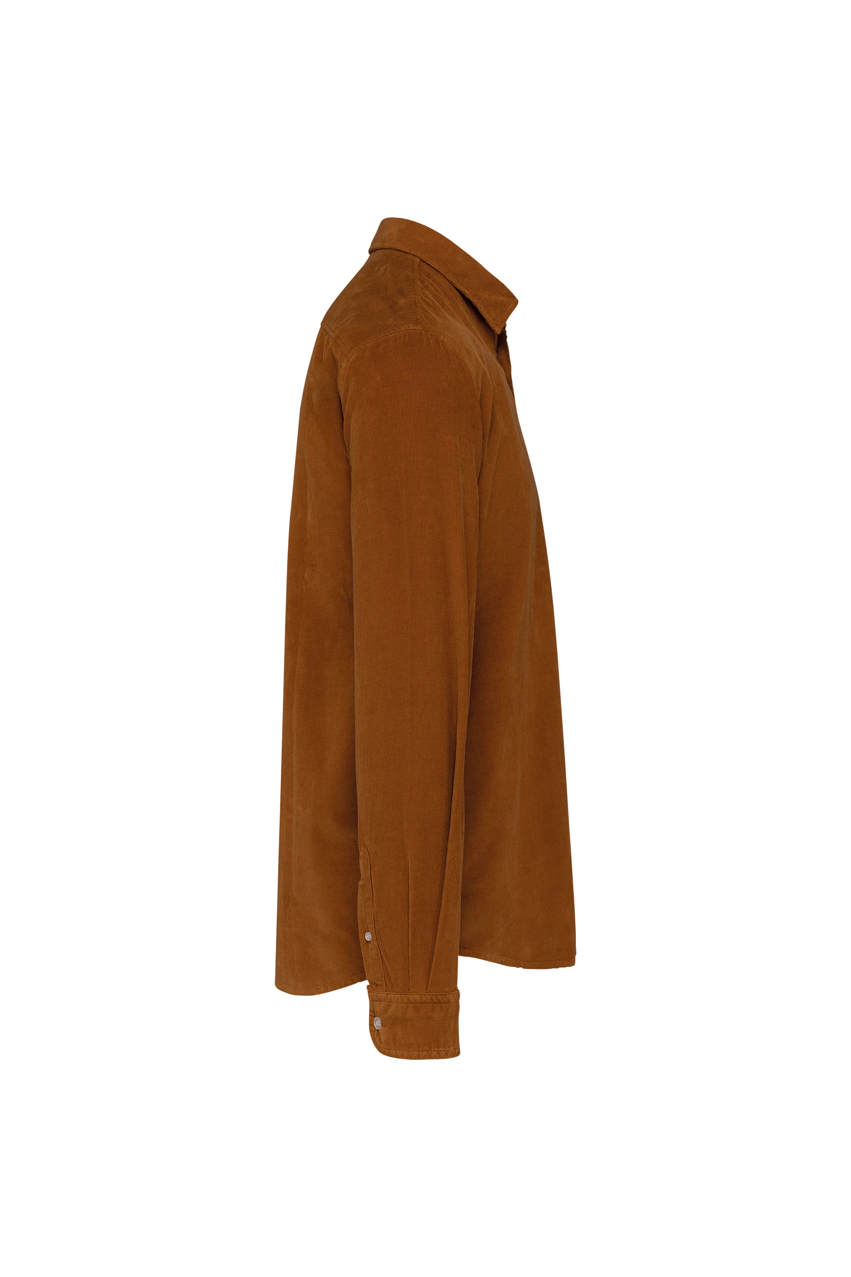 Chemise manches longues en velours brun