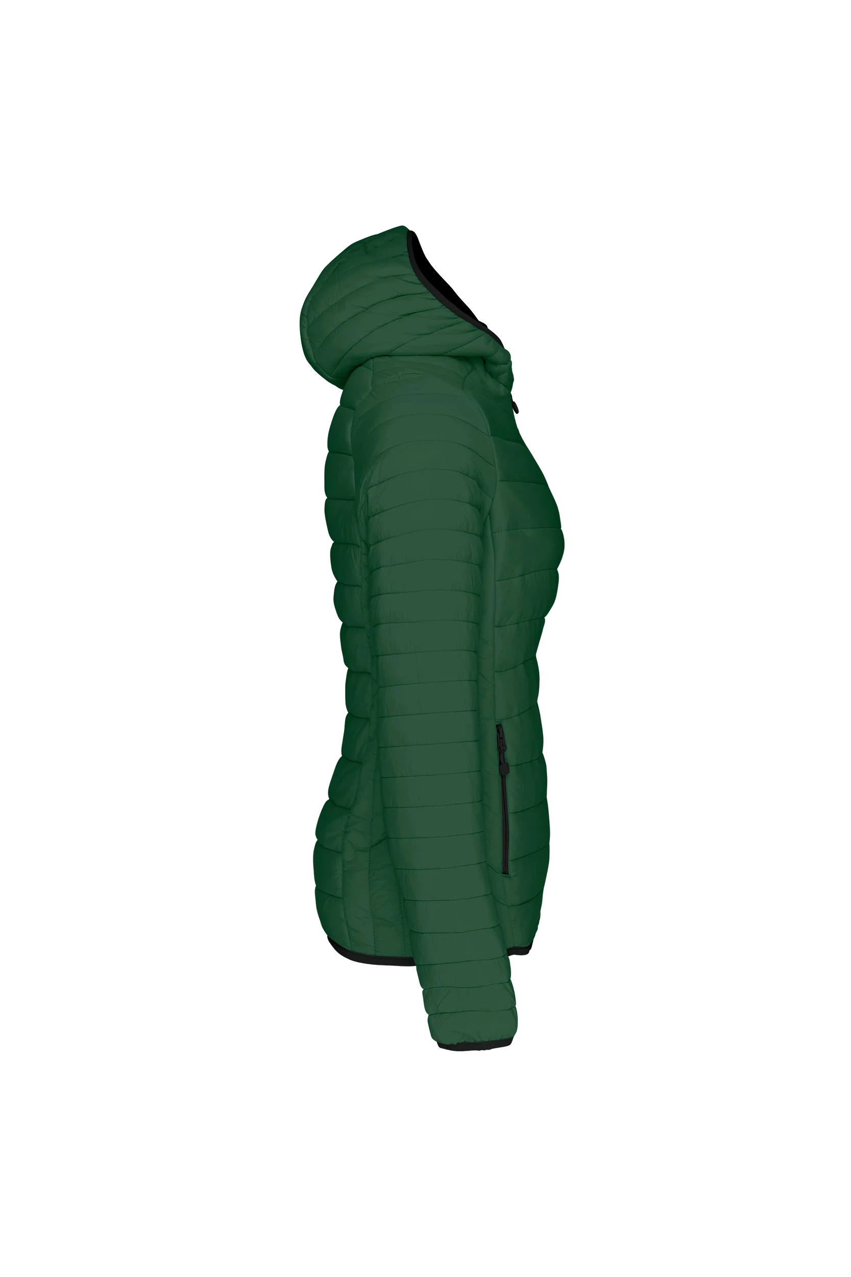 Doudoune légère à capuche vert forêt