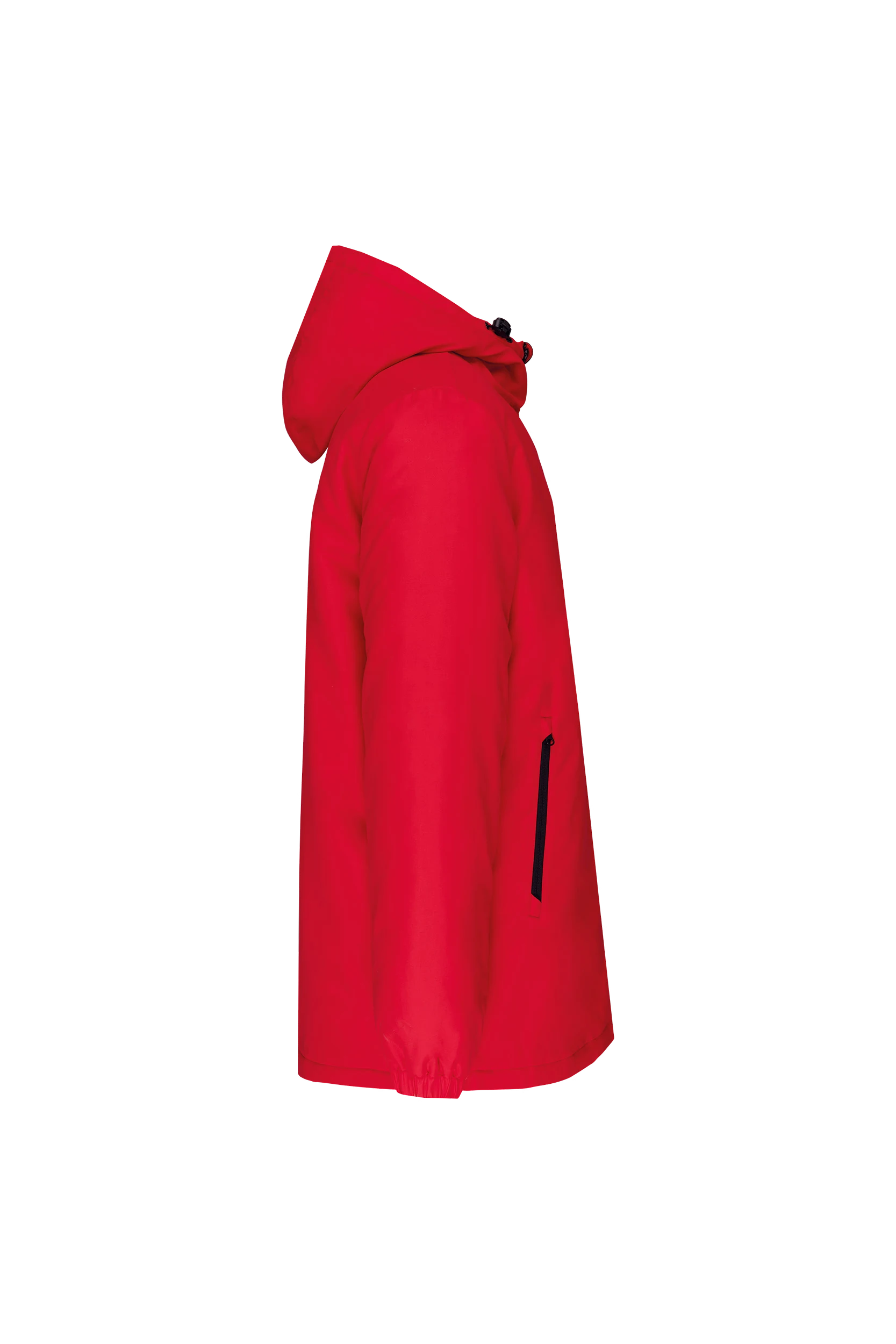 Parka à capuche recyclée unisexe rouge
