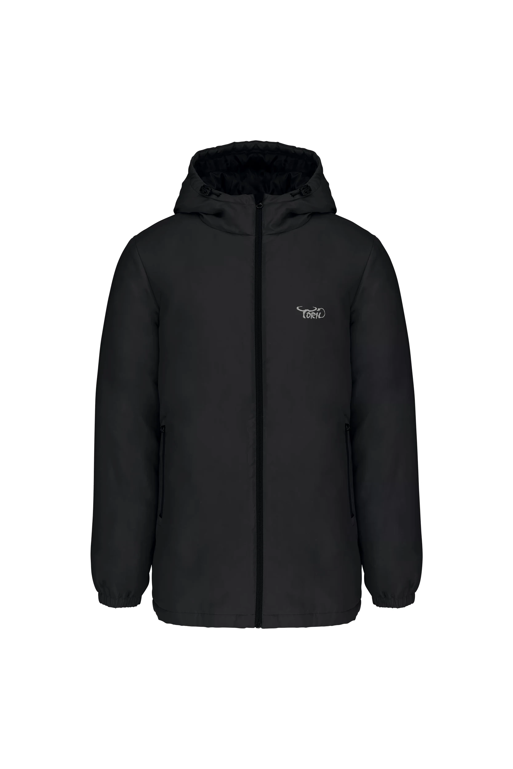 Parka à capuche recyclée unisexe noir