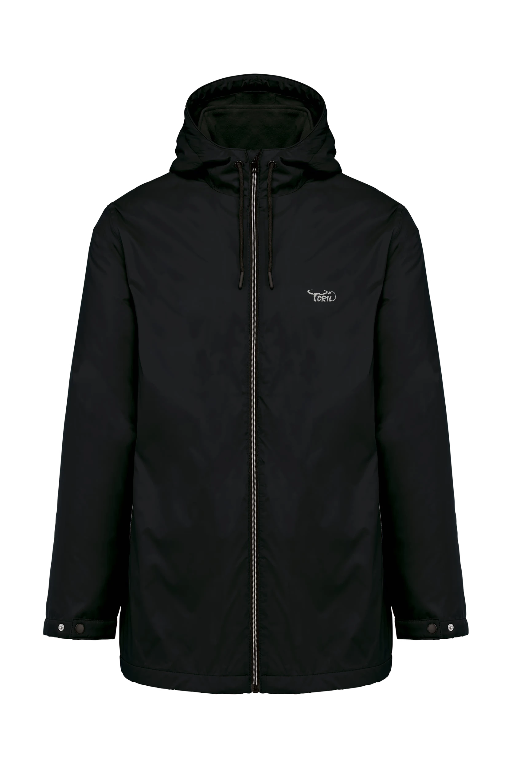 Veste à capuche avec doublure en micropolaire unisexe noir