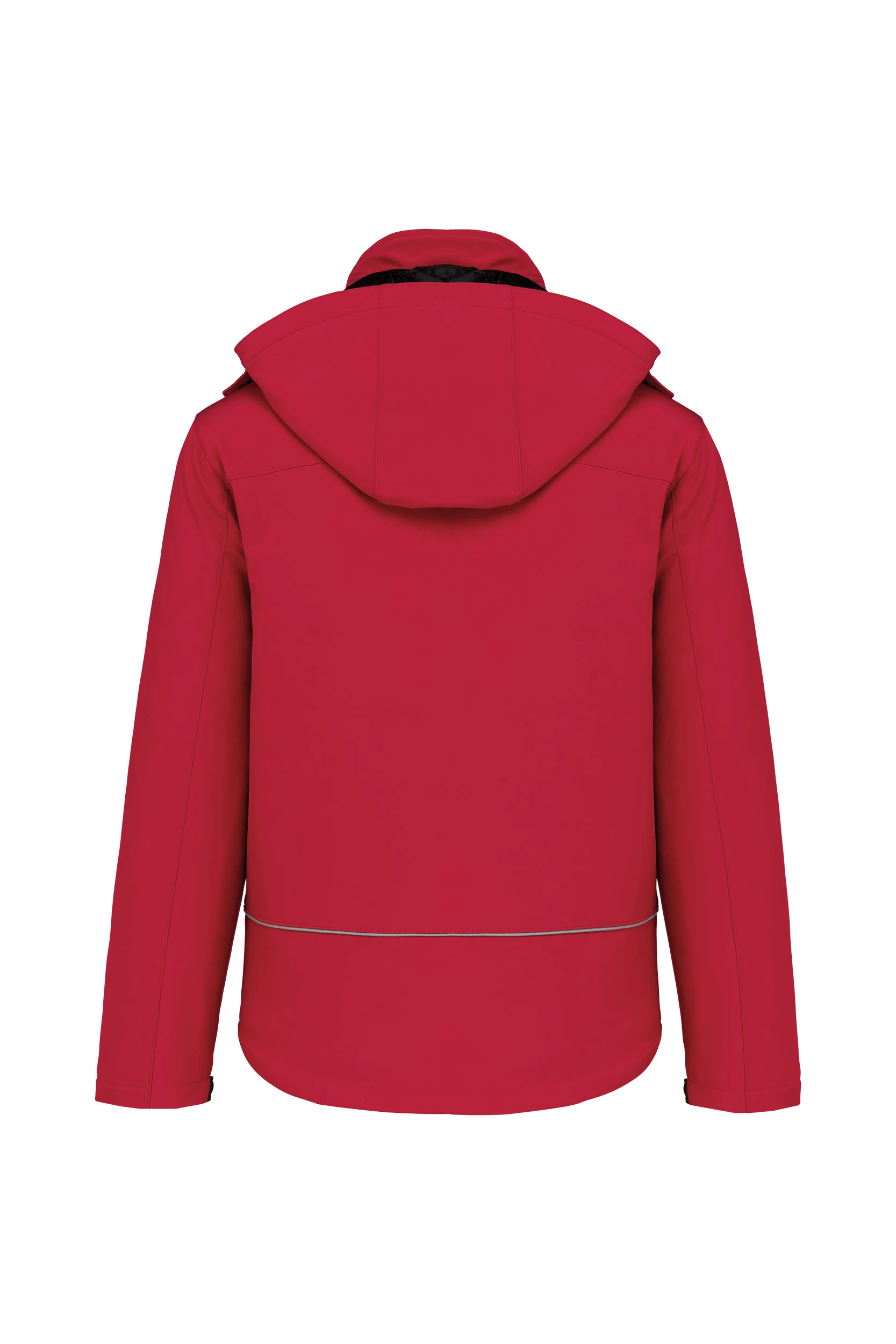Parka softshell doublée à capuche rouge