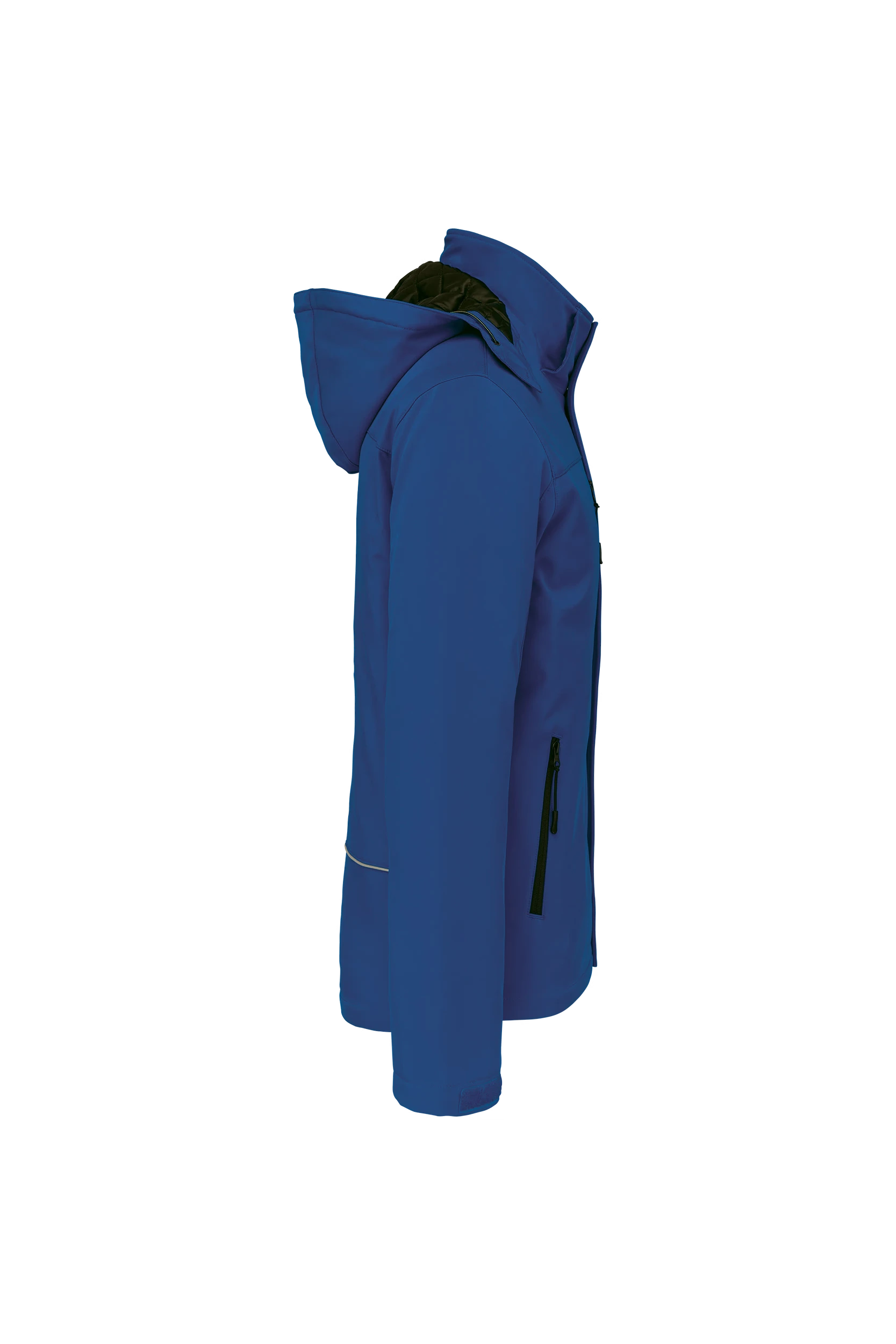 Parka softshell doublée à capuche bleu