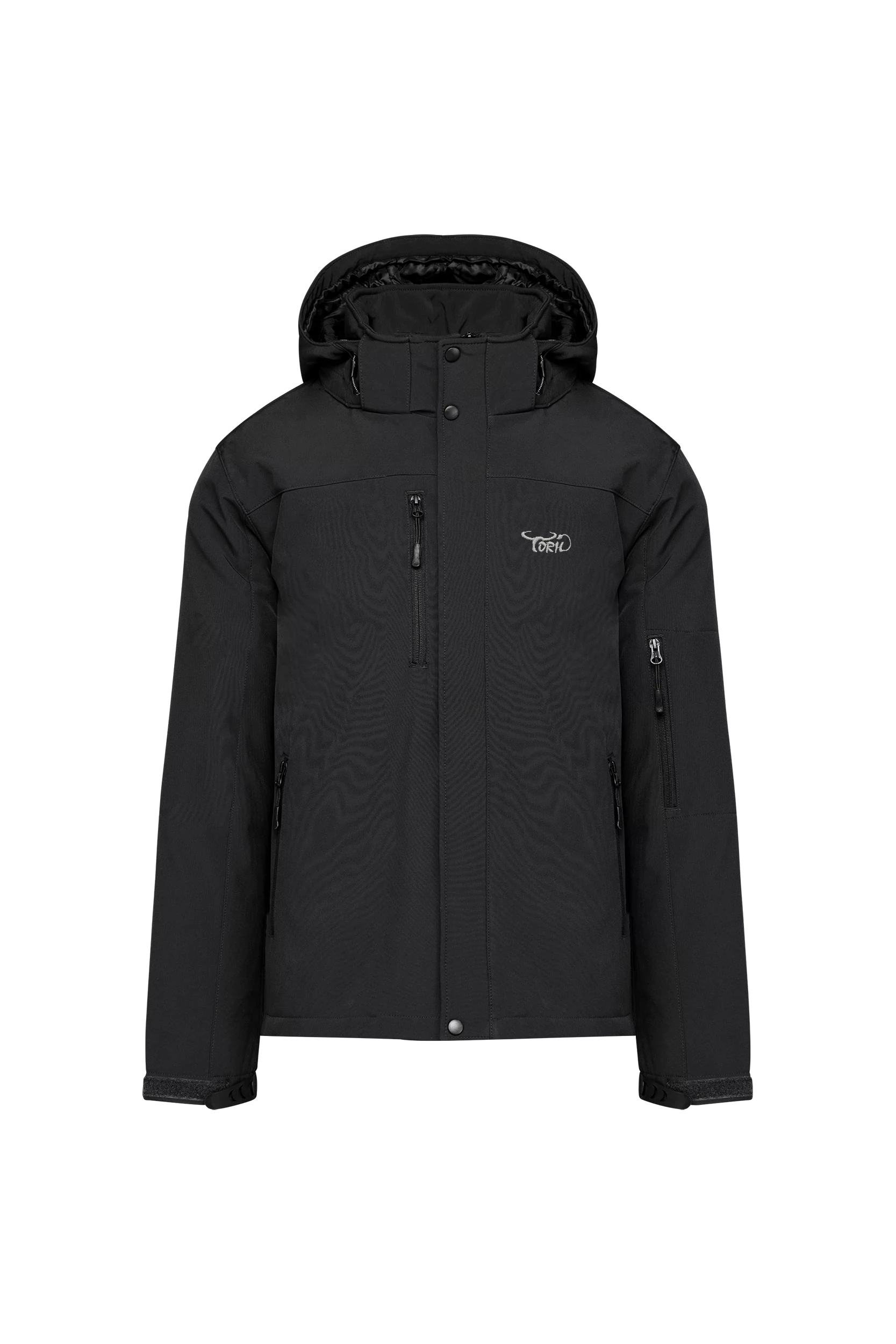 Parka softshell doublée à capuche noir