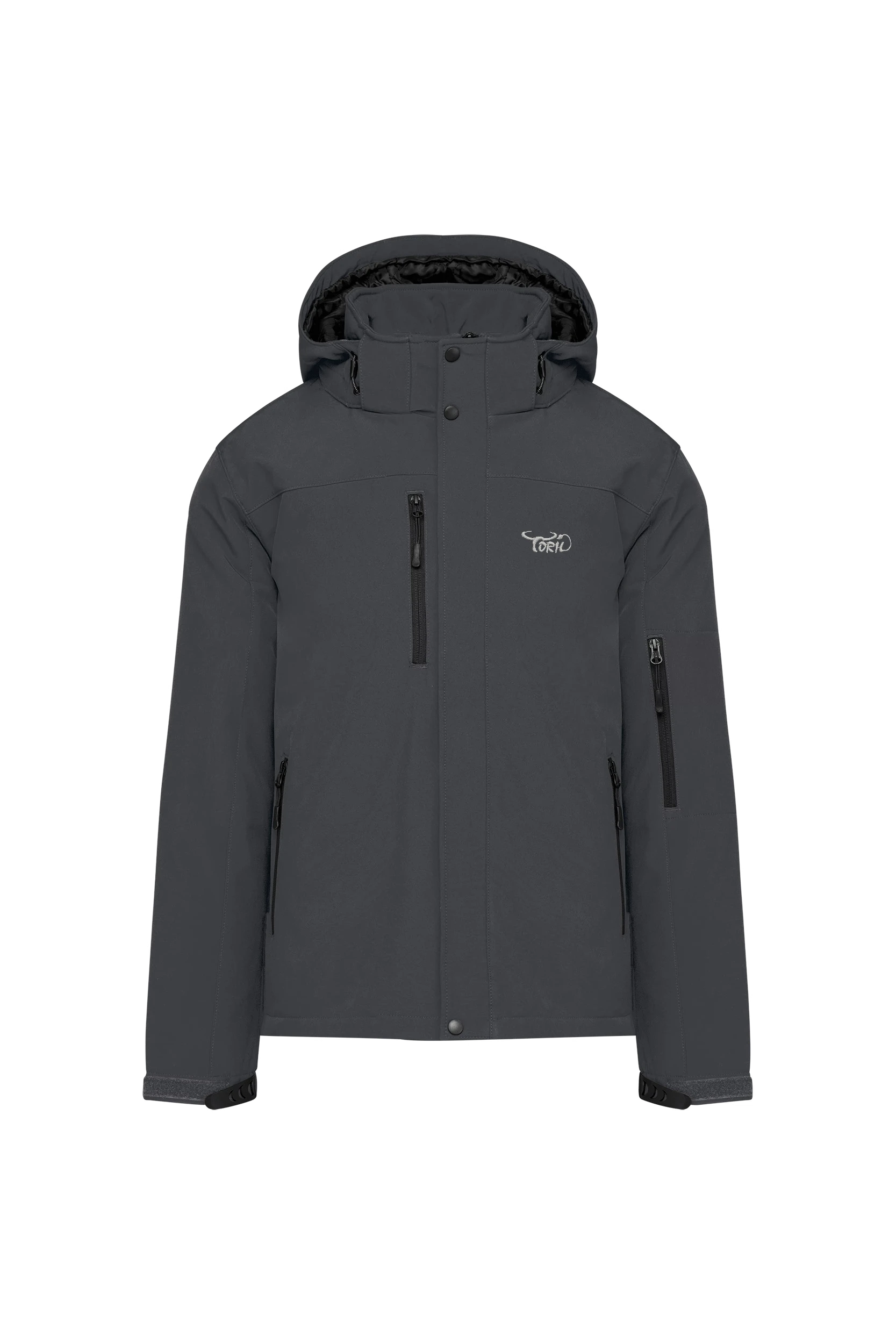 Parka softshell doublée à capuche titane