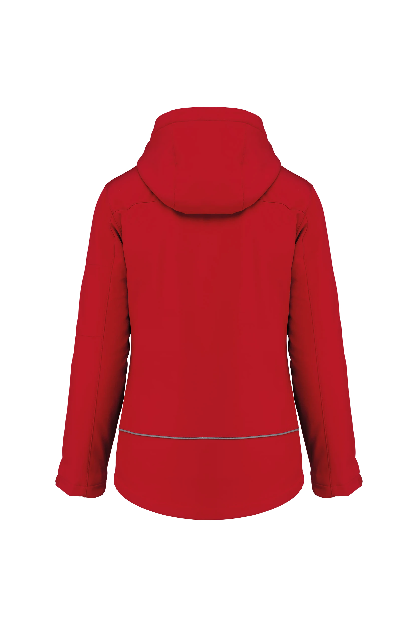 Parka softshell doublée à capuche rouge