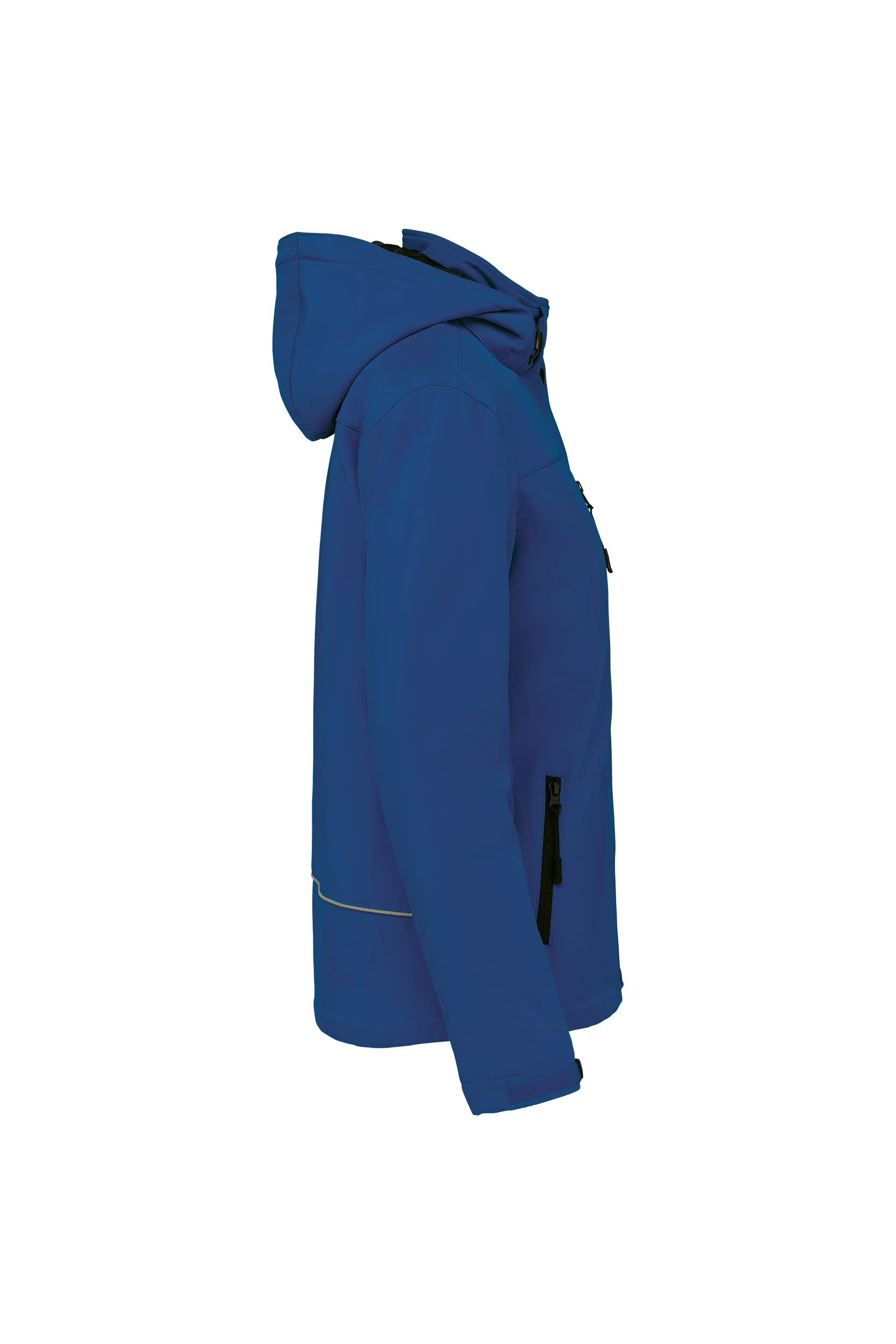 Parka softshell doublée à capuche bleu