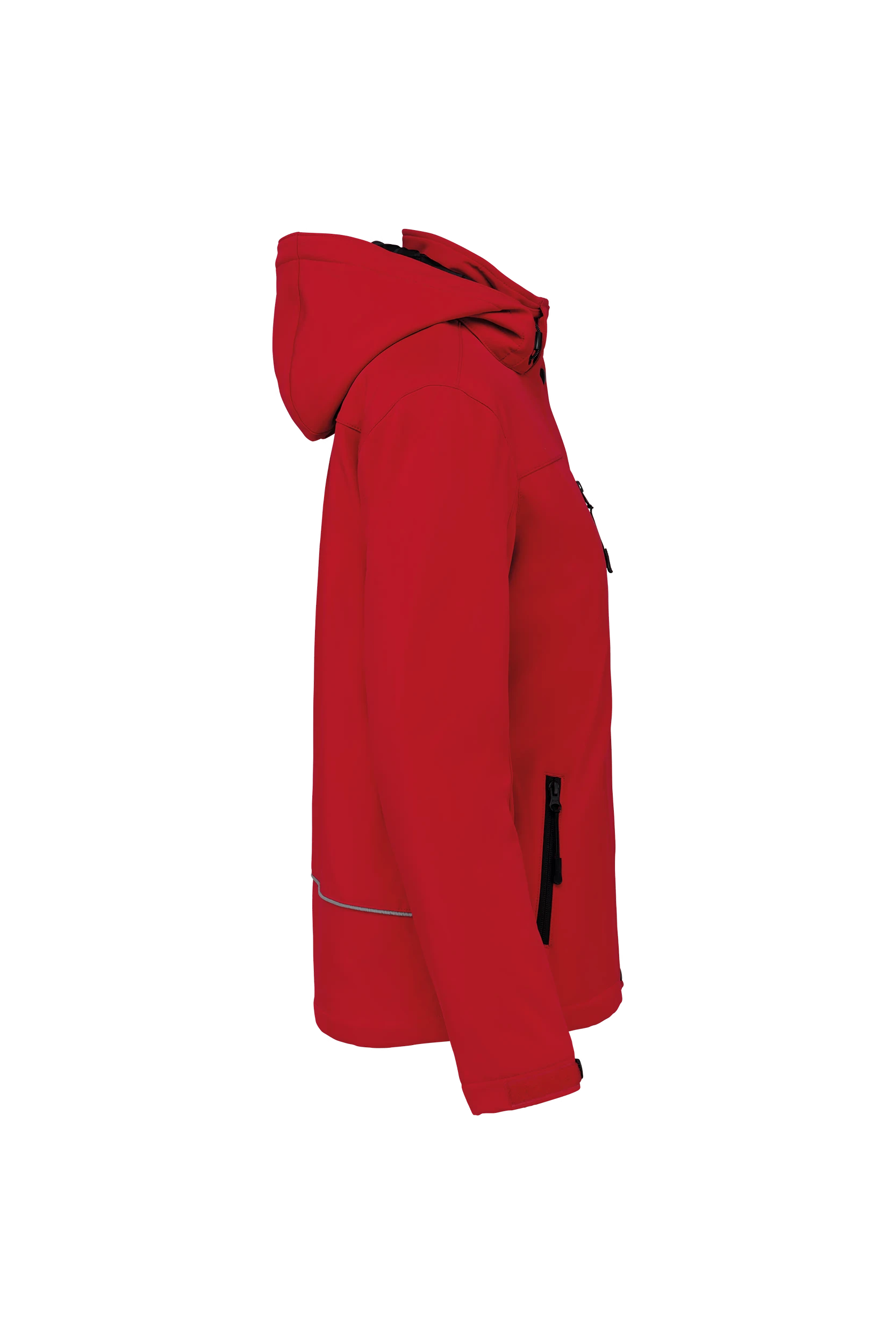 Parka softshell doublée à capuche rouge