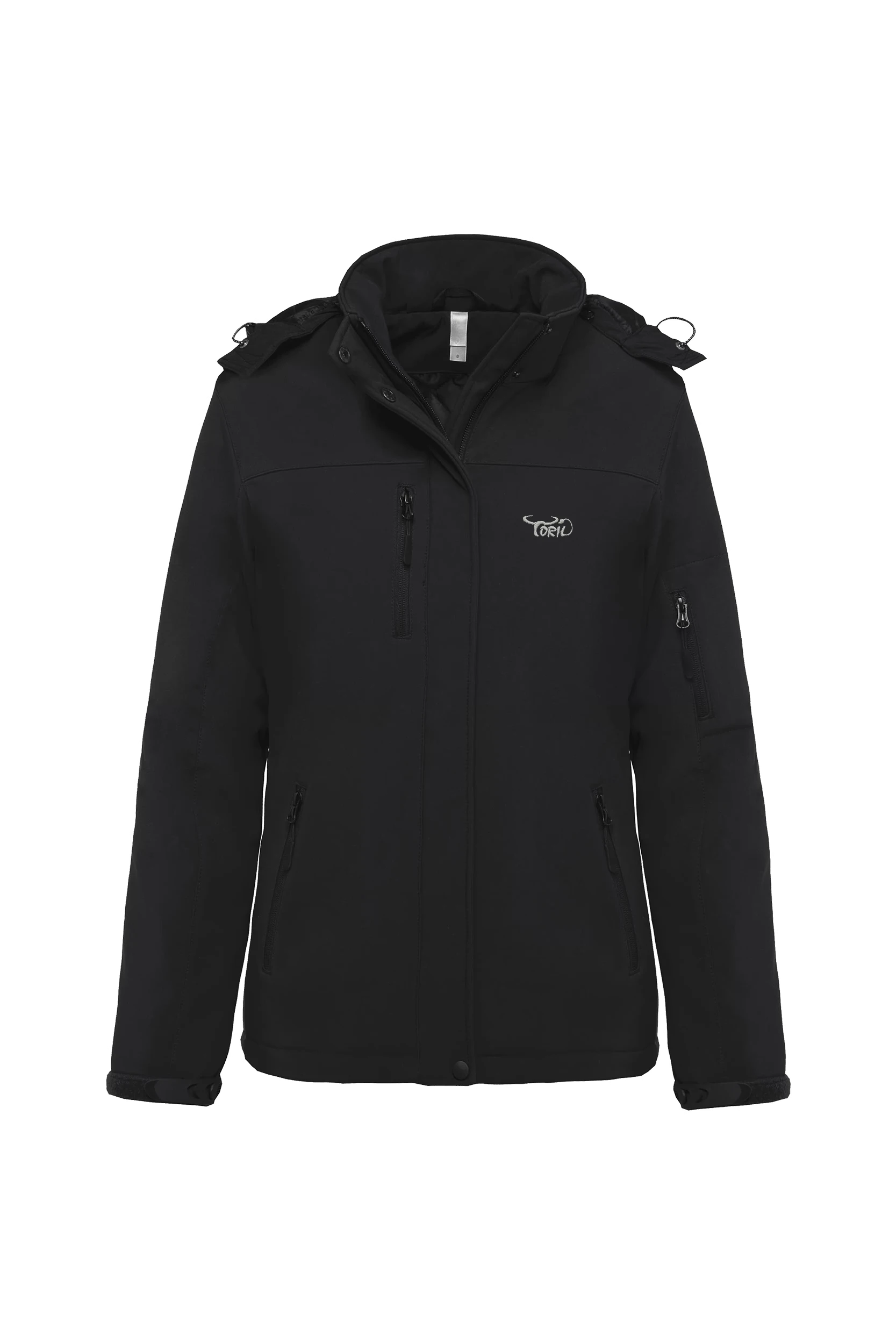 Parka softshell doublée à capuche noir