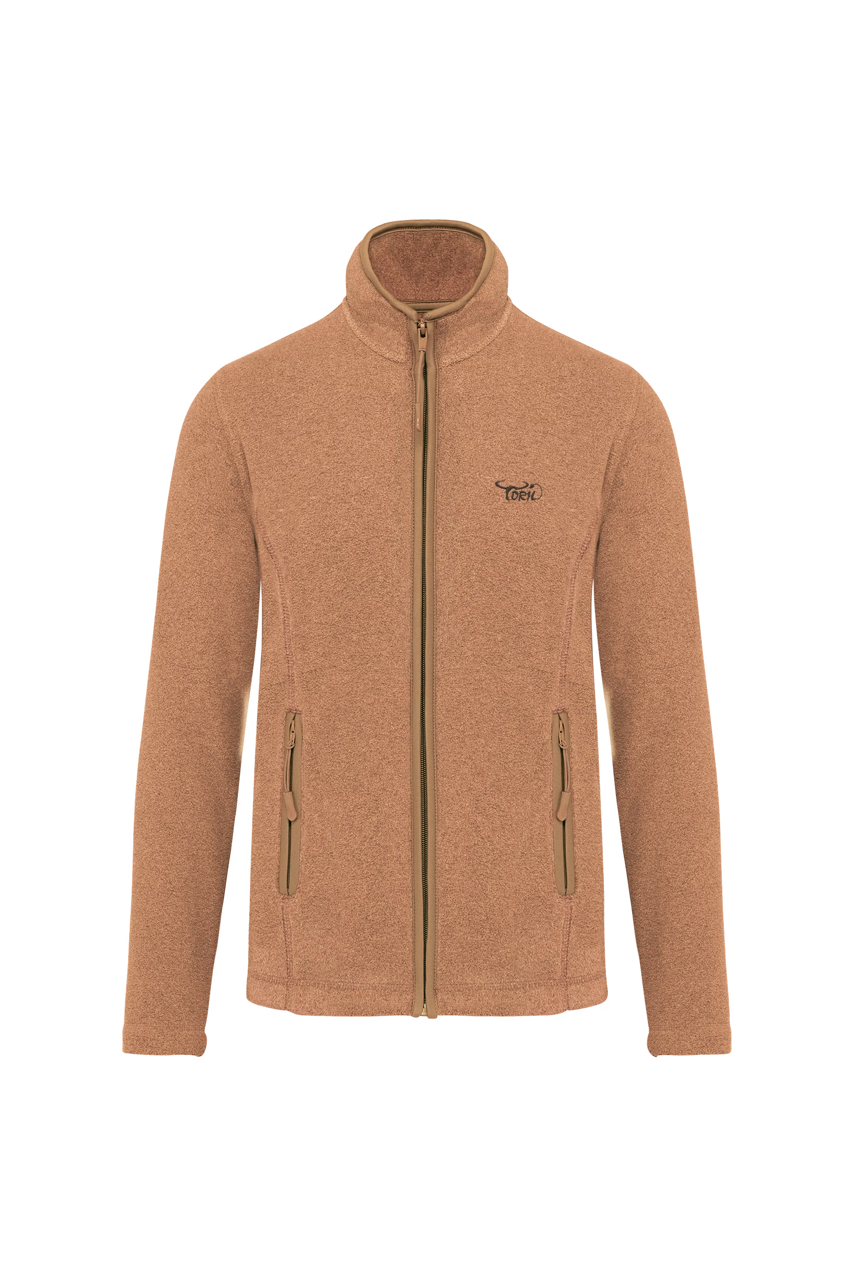 Veste micropolaire zippée camel
