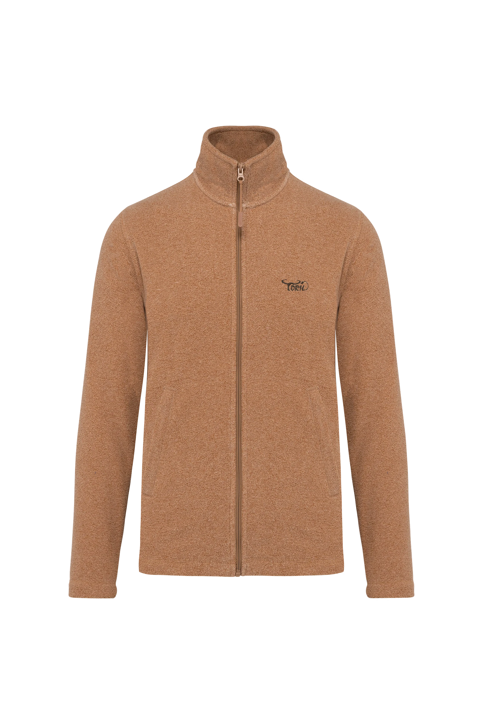 Veste micropolaire zippée camel