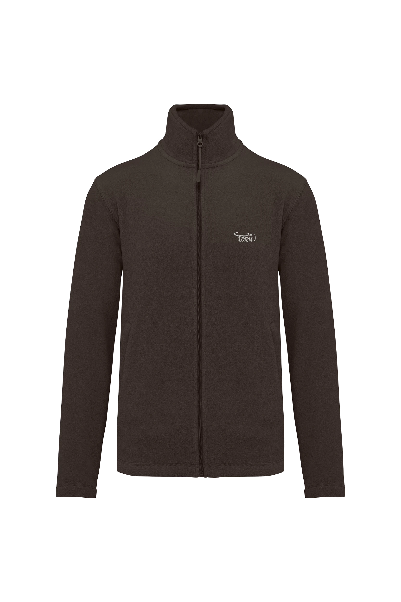 Veste micropolaire zippée chocolat
