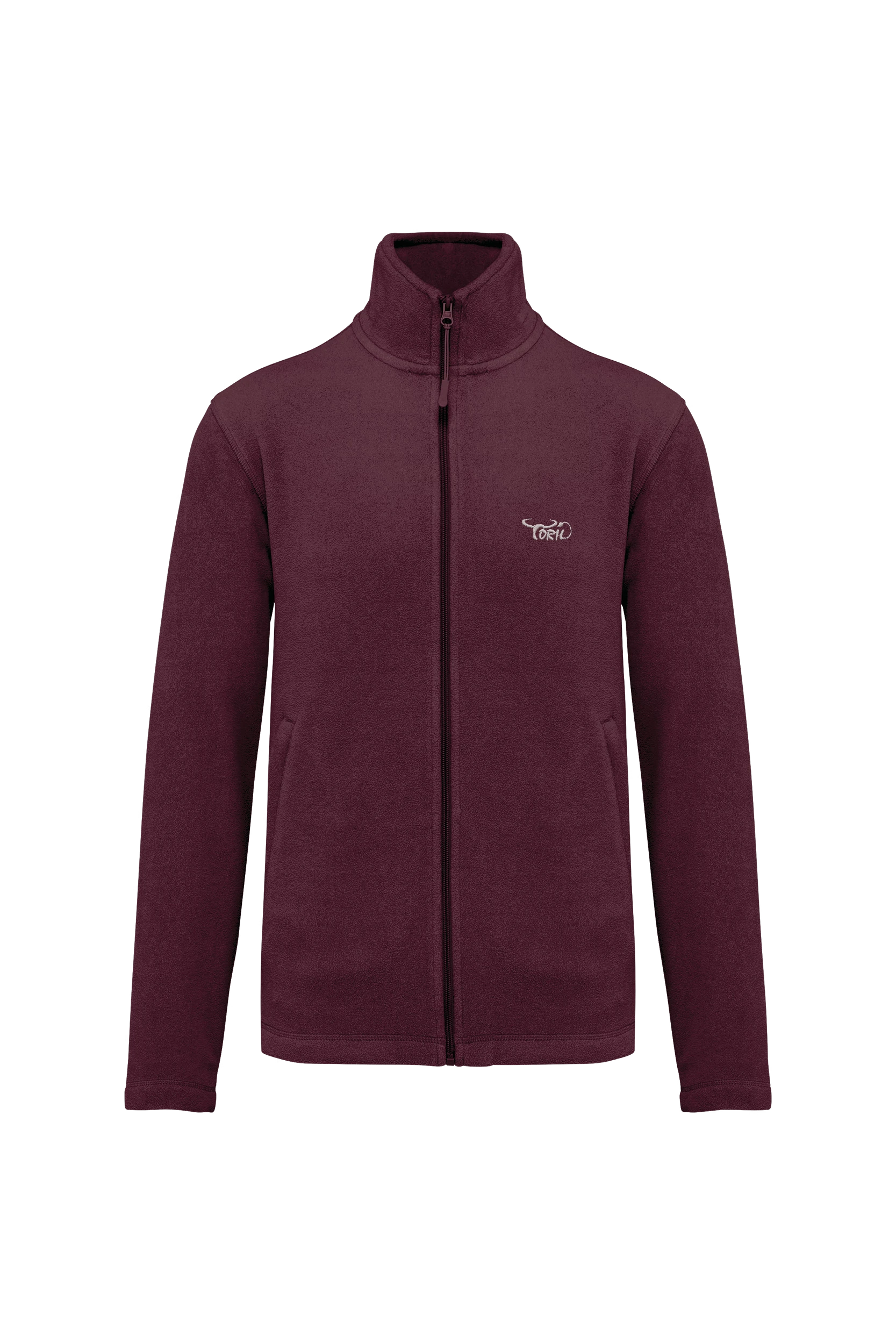 Veste micropolaire zippée bordeaux