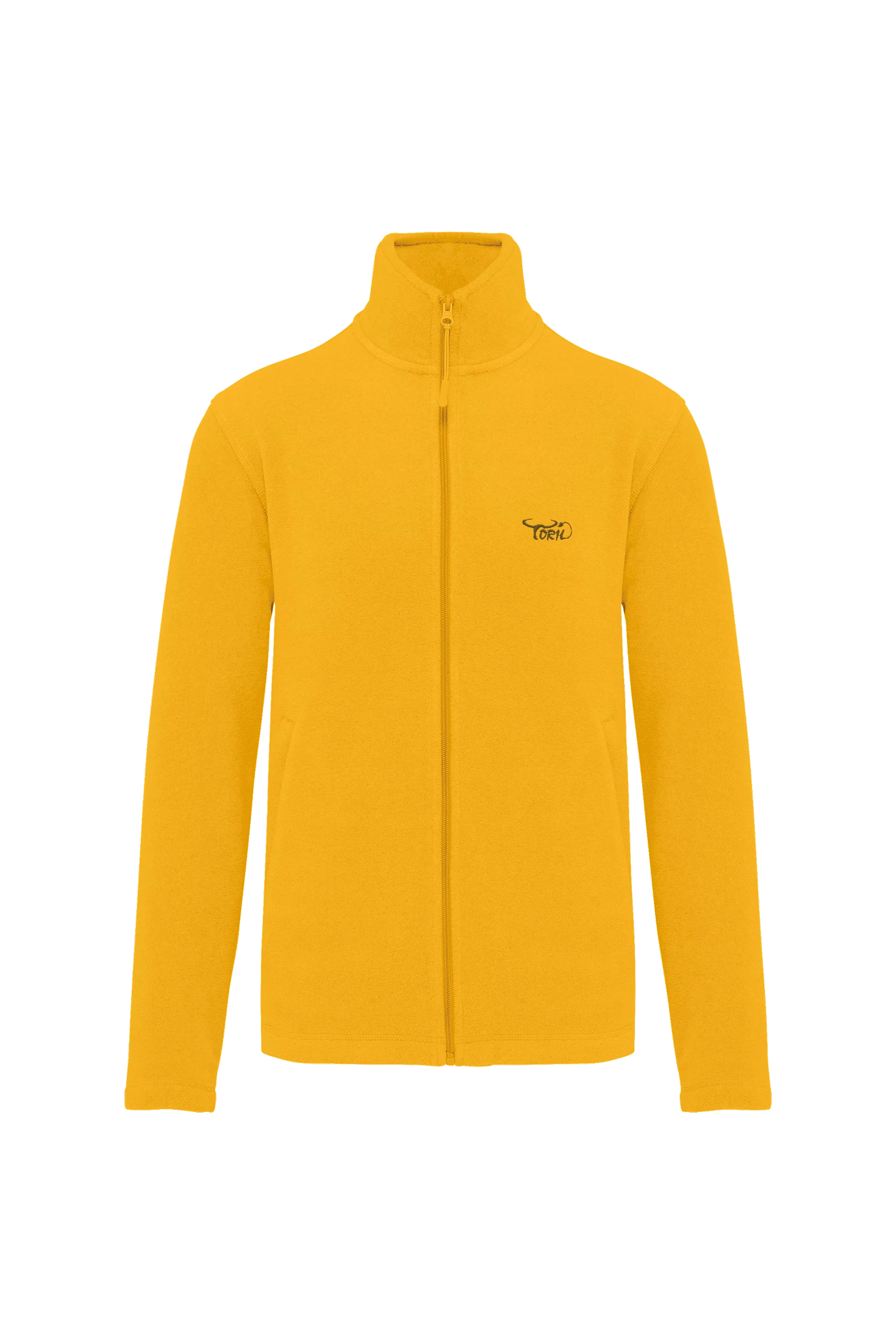 Veste micropolaire zippée jaune