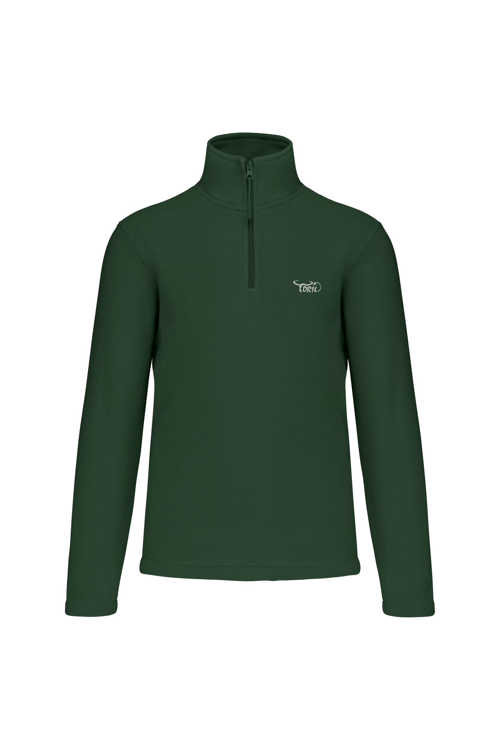 Micropolaire col zippé vert forêt