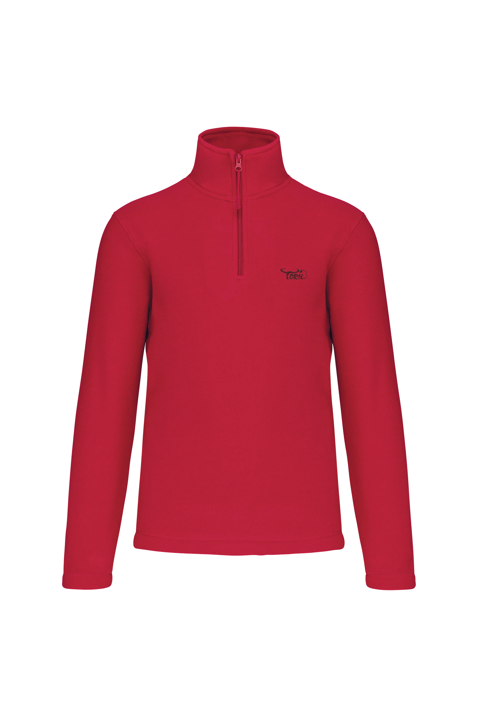 Micropolaire col zippé rouge