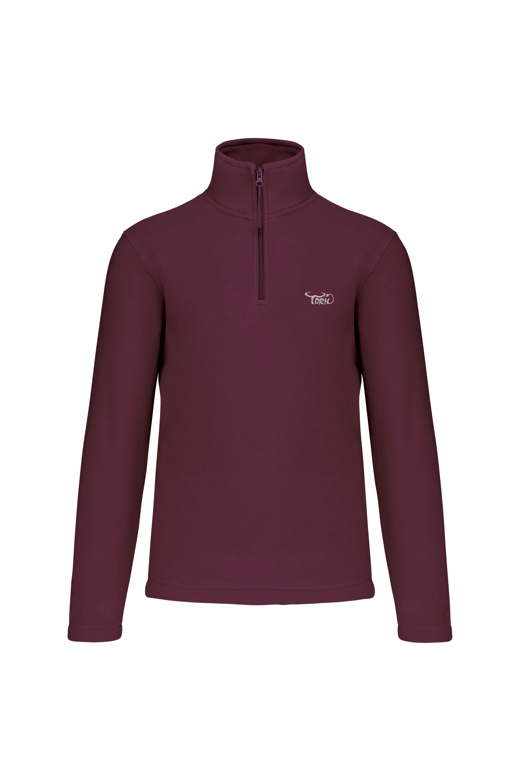 Micropolaire col zippé bordeaux