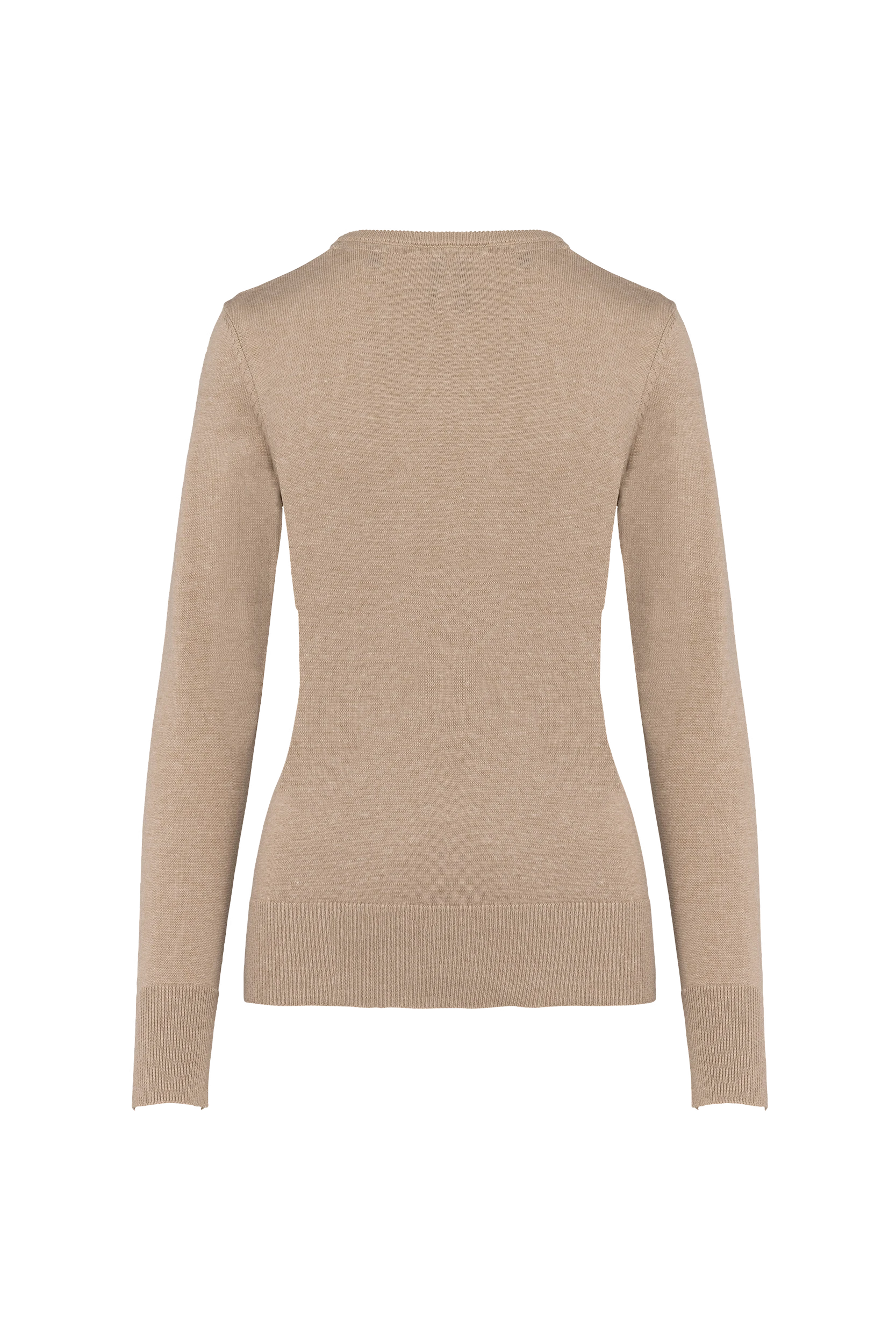 Pull col v beige