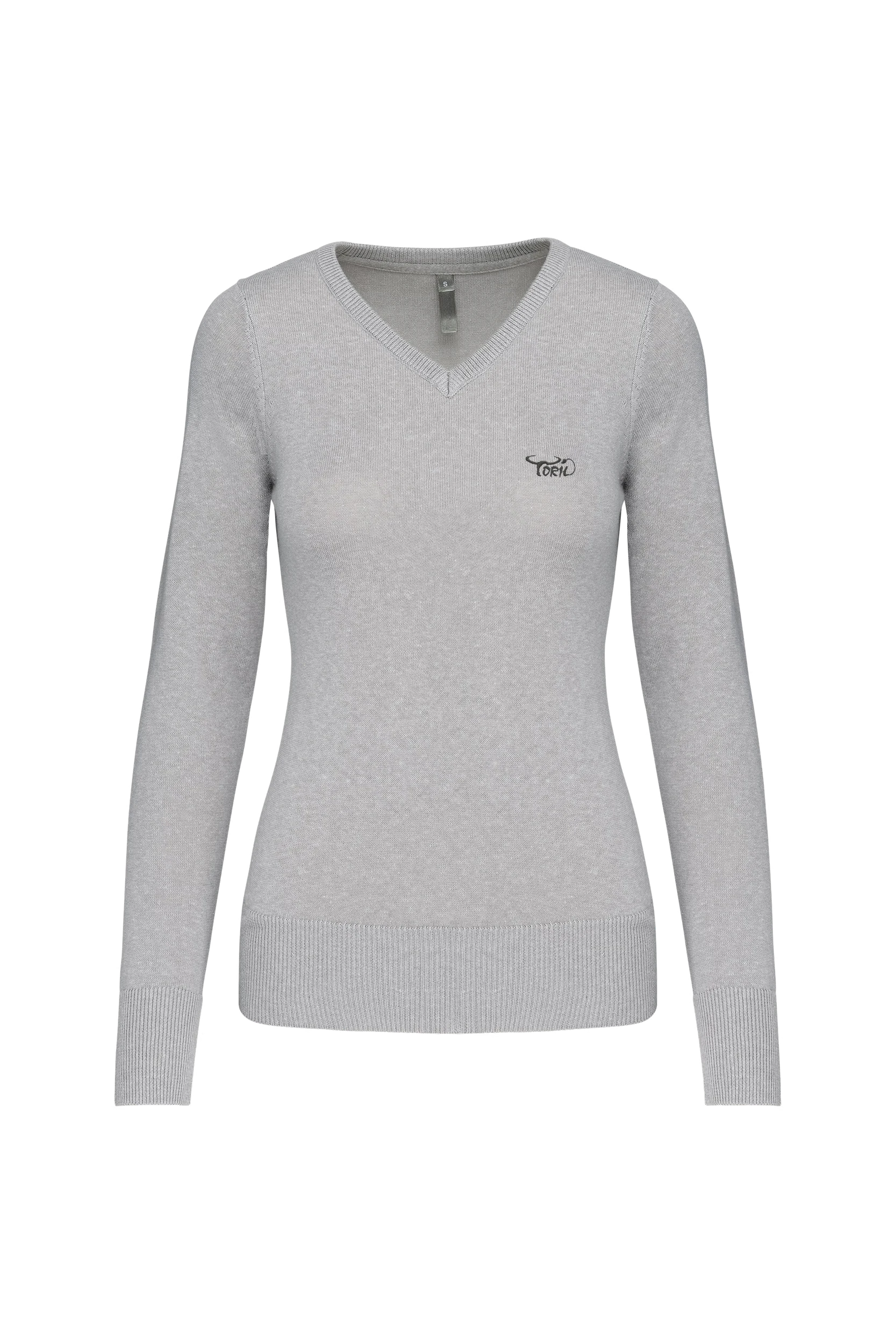 Pull col v gris