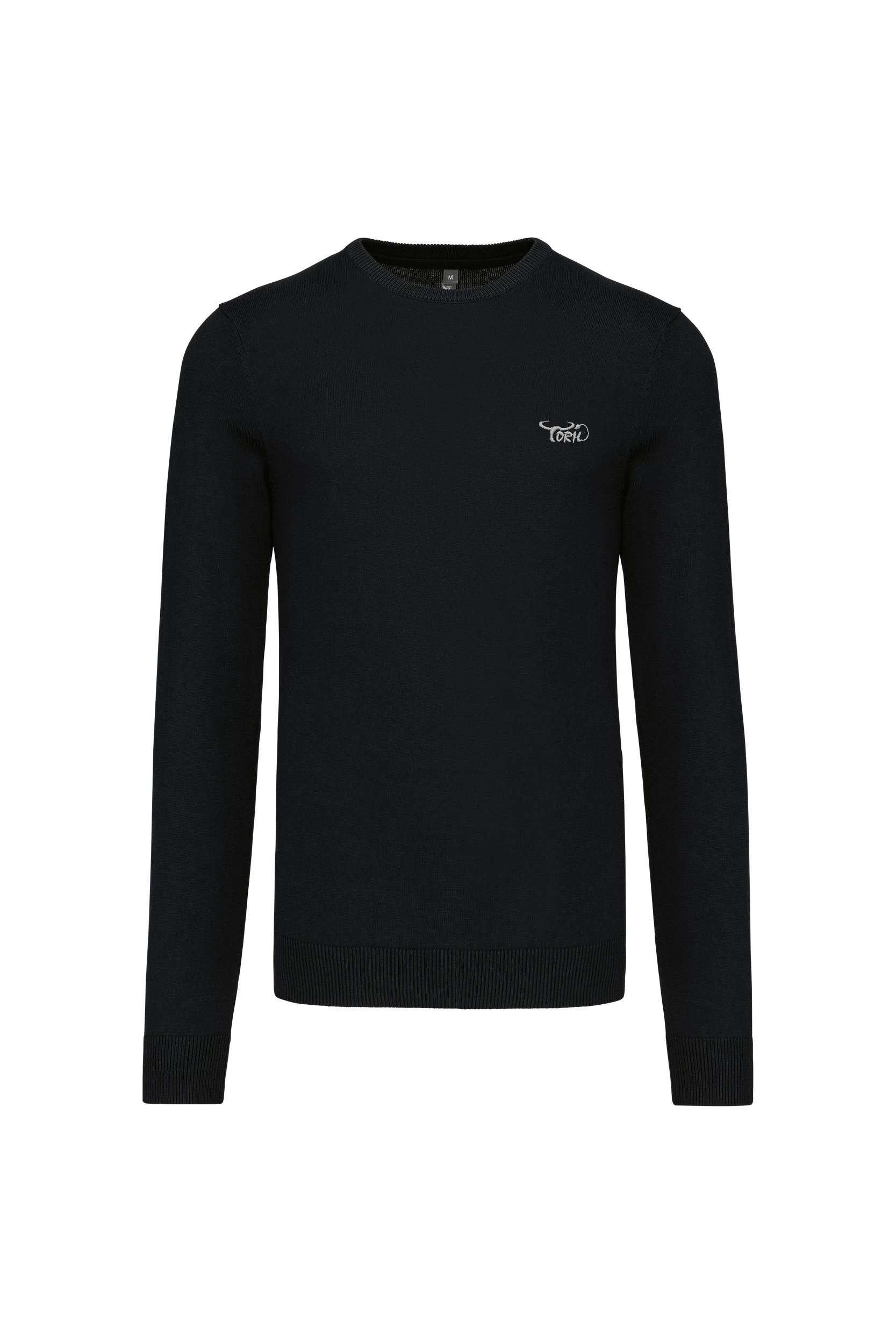 Pull col rond noir