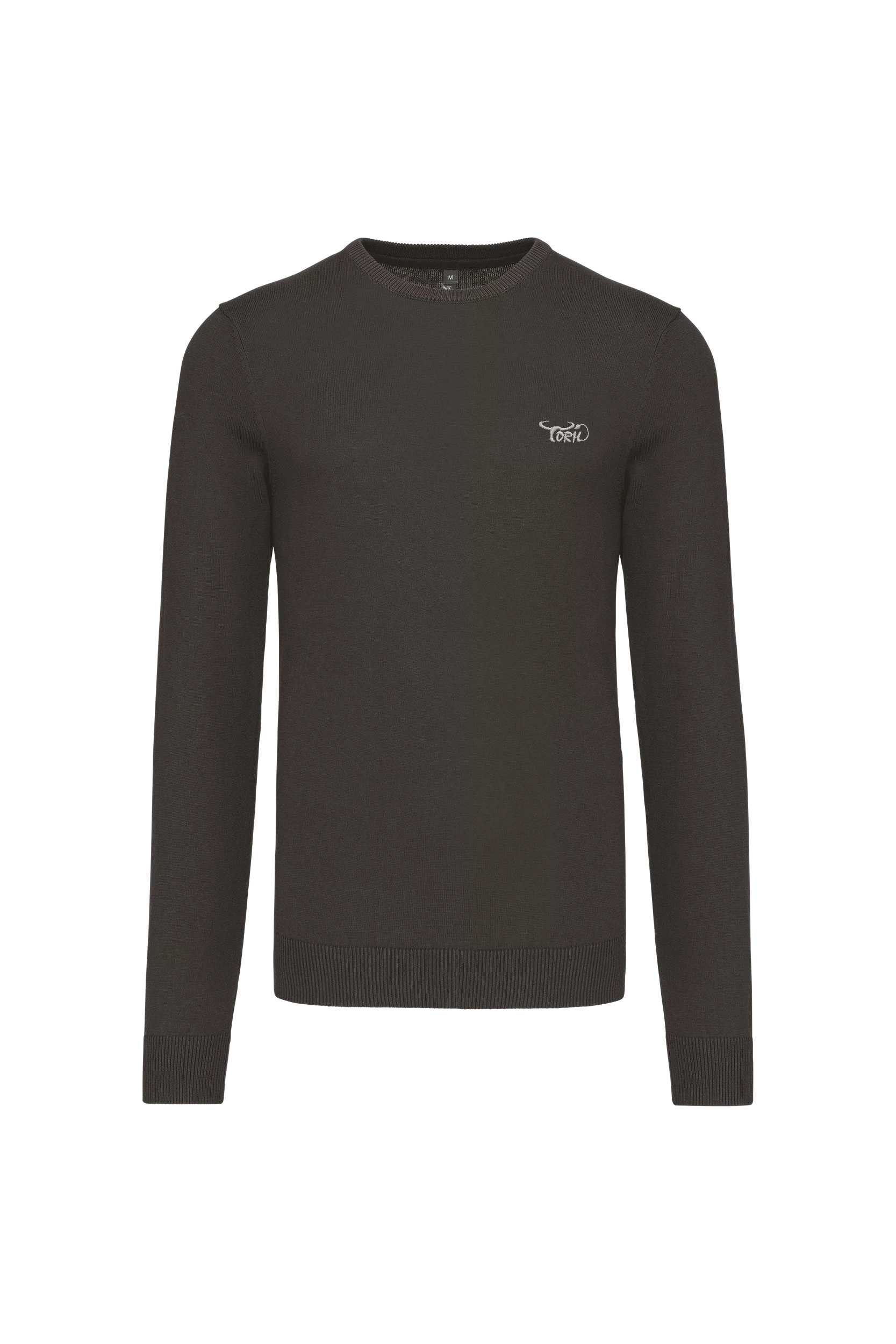 Pull col rond gris foncé