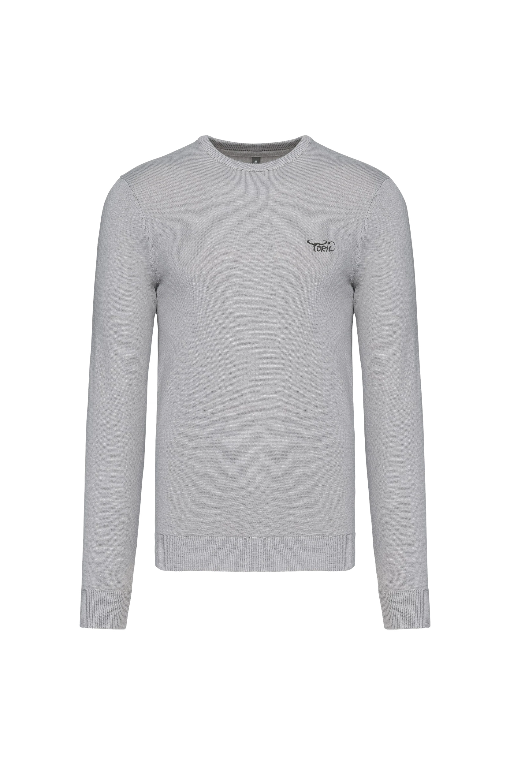 Pull col rond gris