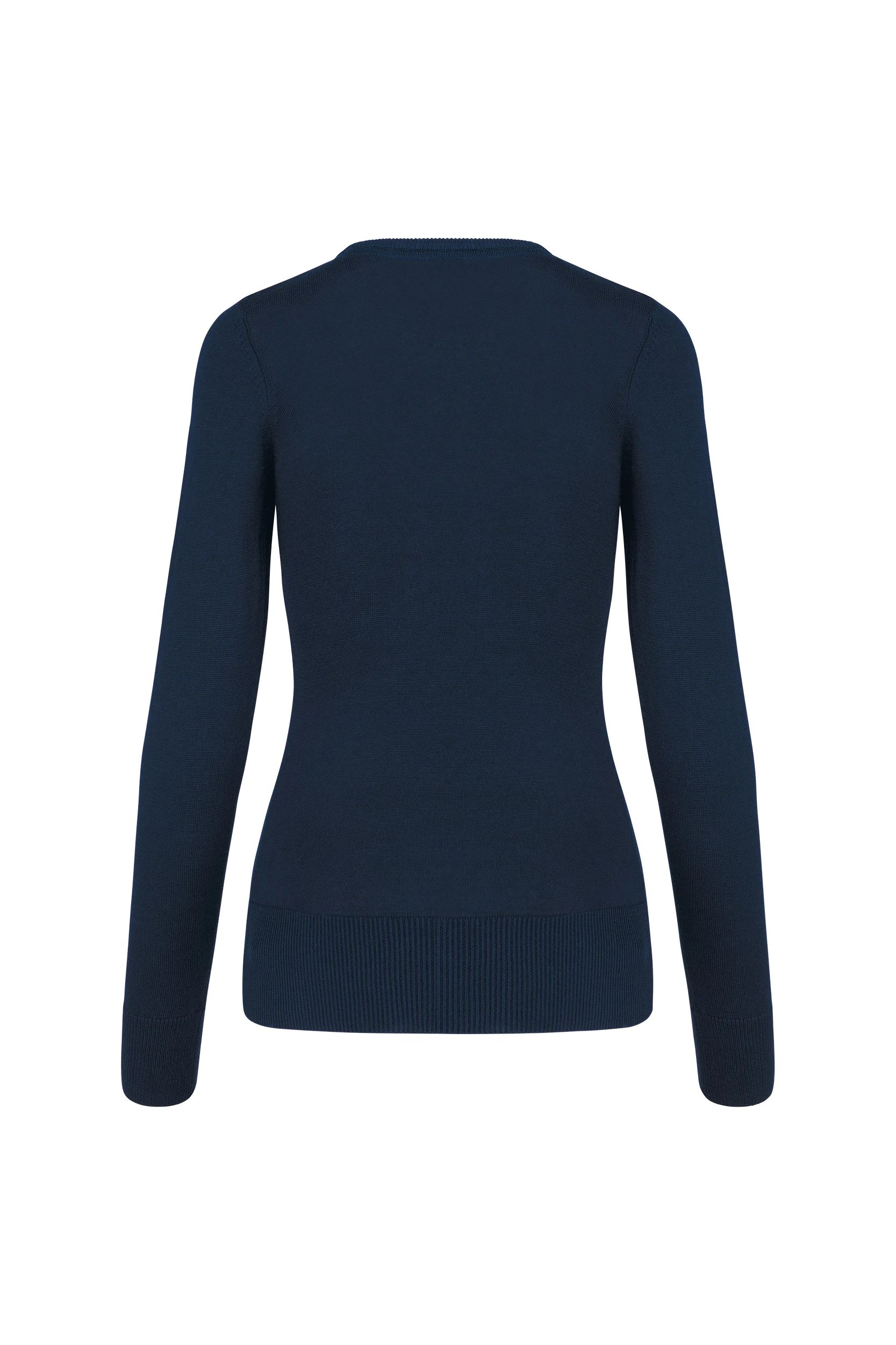 Pull col rond marine