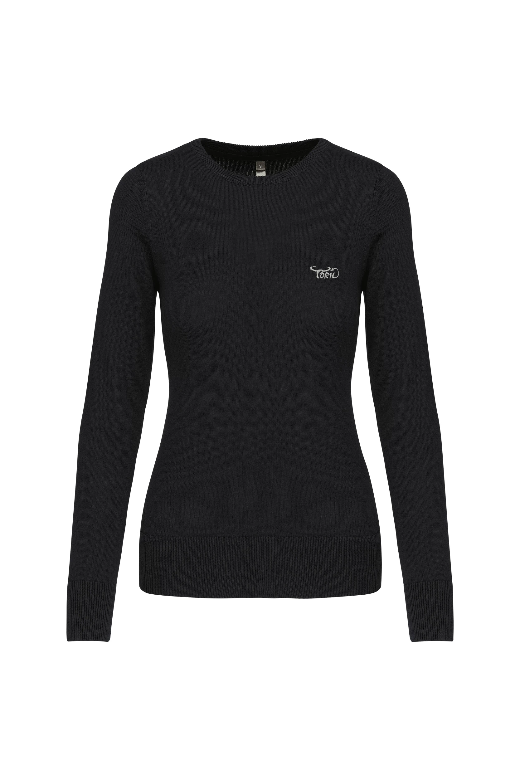 Pull col rond noir
