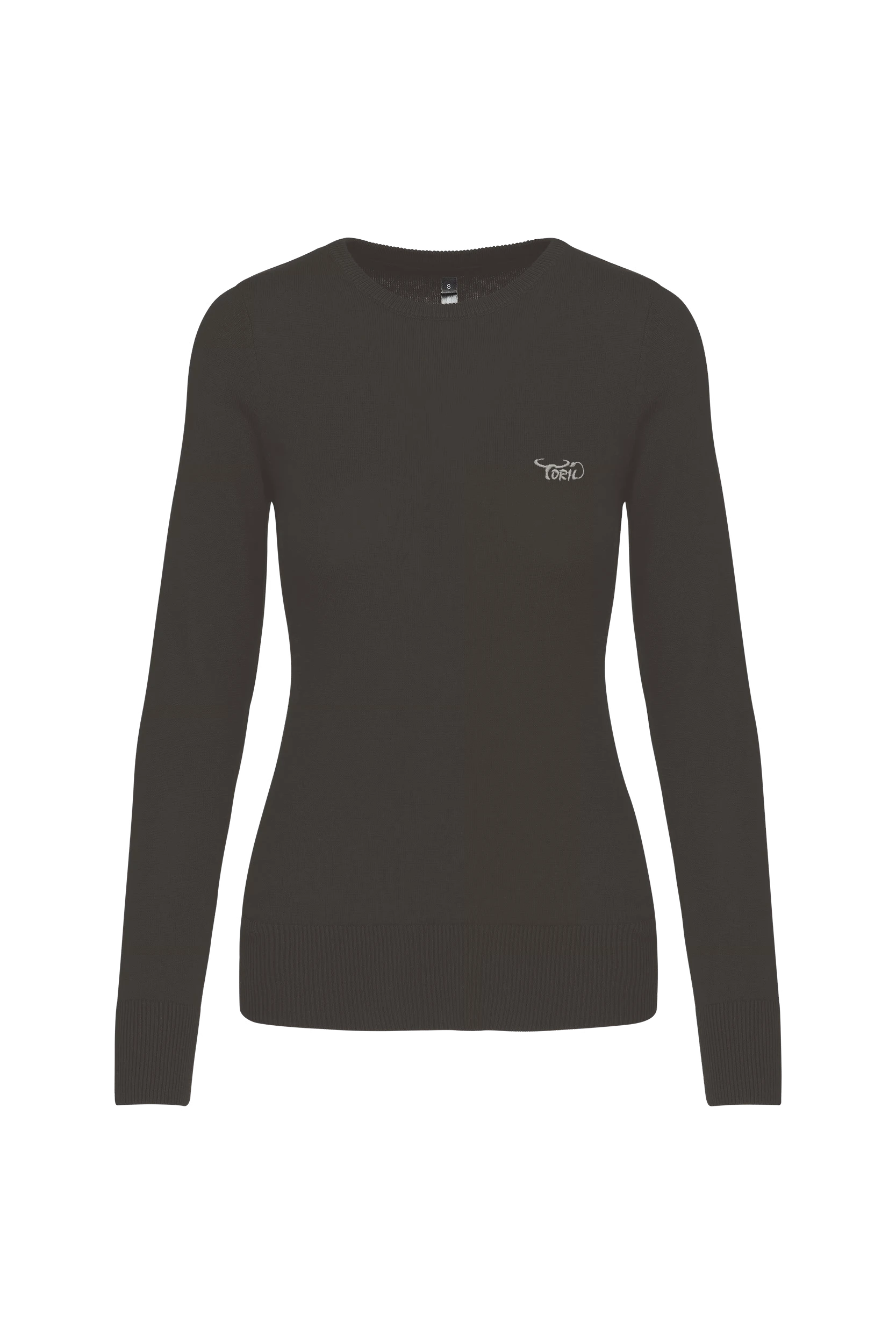 Pull col rond gris foncé